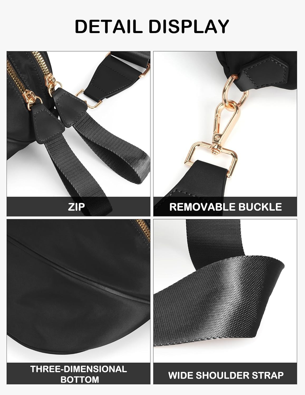 Spacious Nylon Crossbody Bag Bum Bag Handbags Wallets Purses Trendy Shoulder Bag