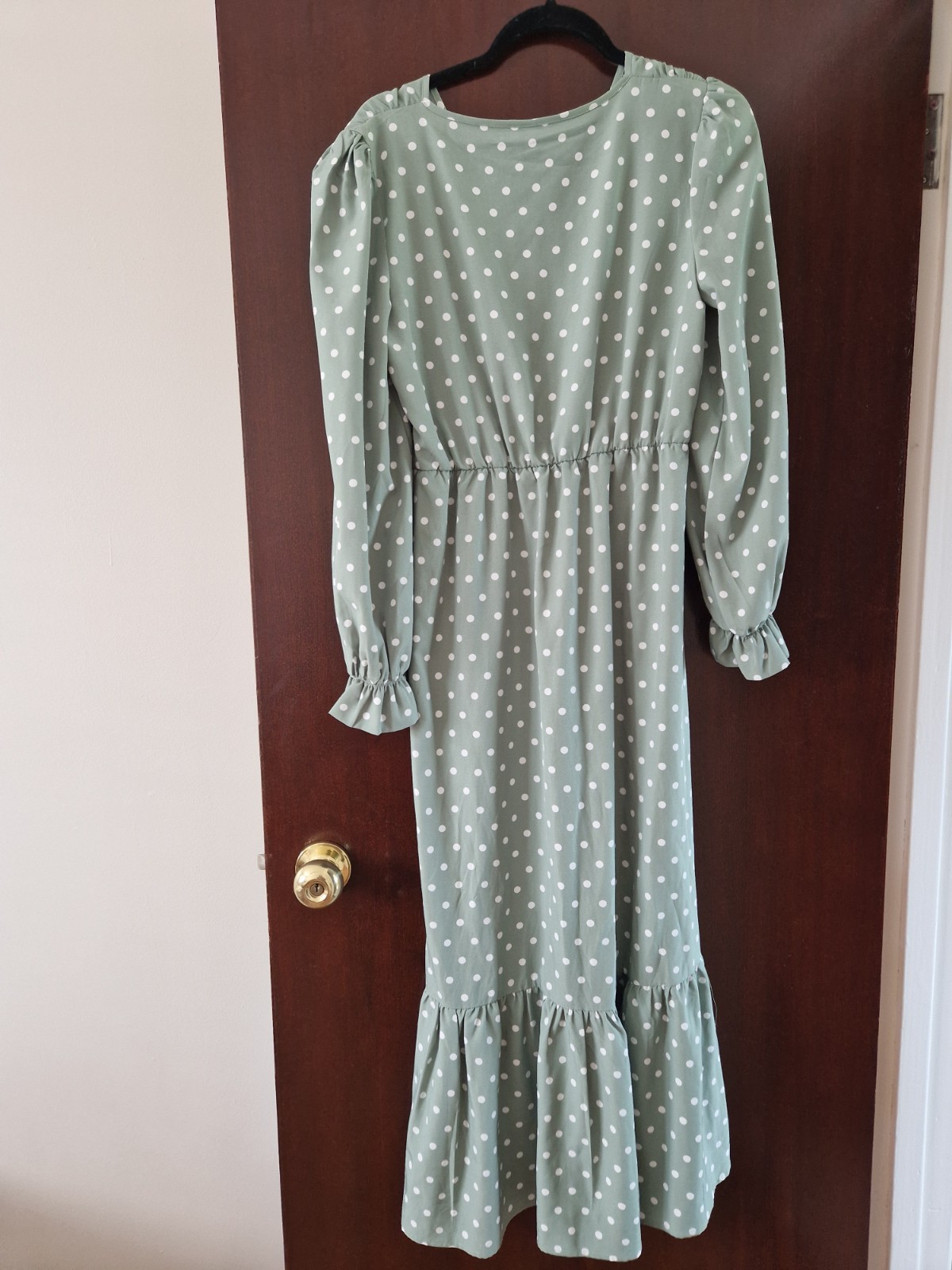 Emery Rose Dress Size Small Midi Long Green Polka Dot Wedding Occasion Summer