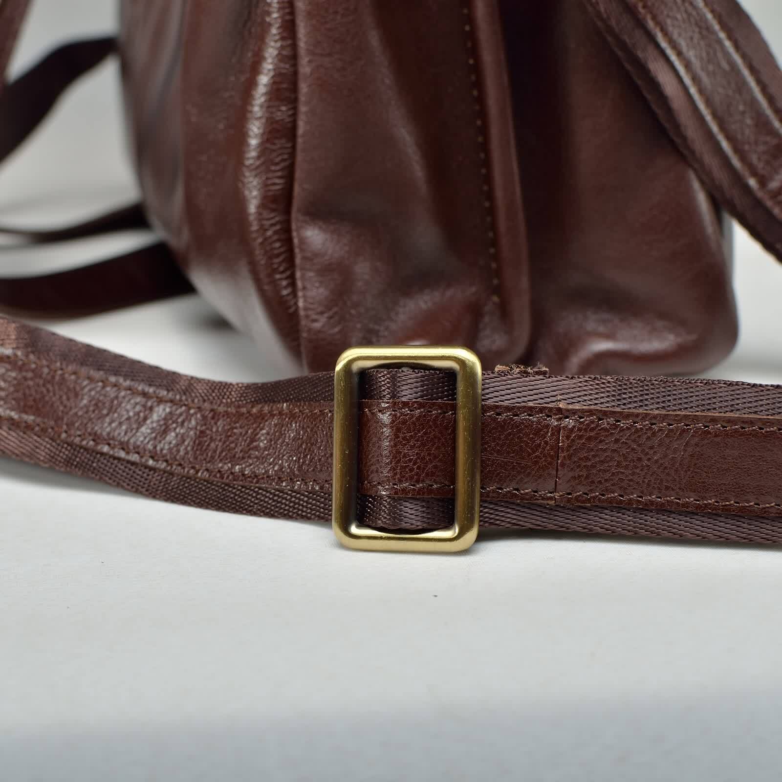 Erivis Brown Women Genuine Leather Briefcase with Adjustable Strap