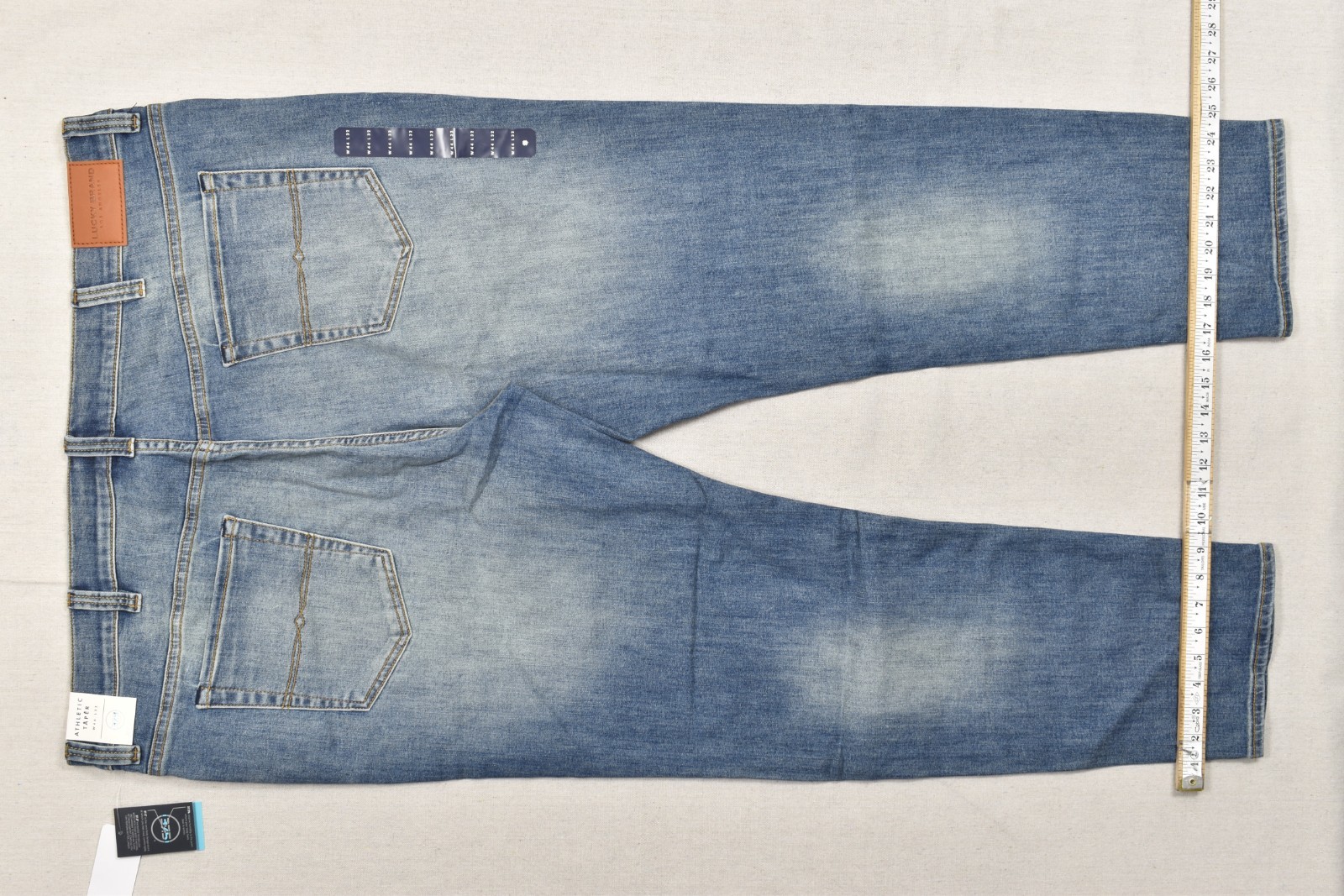 NEW Lucky Brand 411 Athletic Taper Men’s Hana 37.5 44×32 Stretch Blue Denim Jean