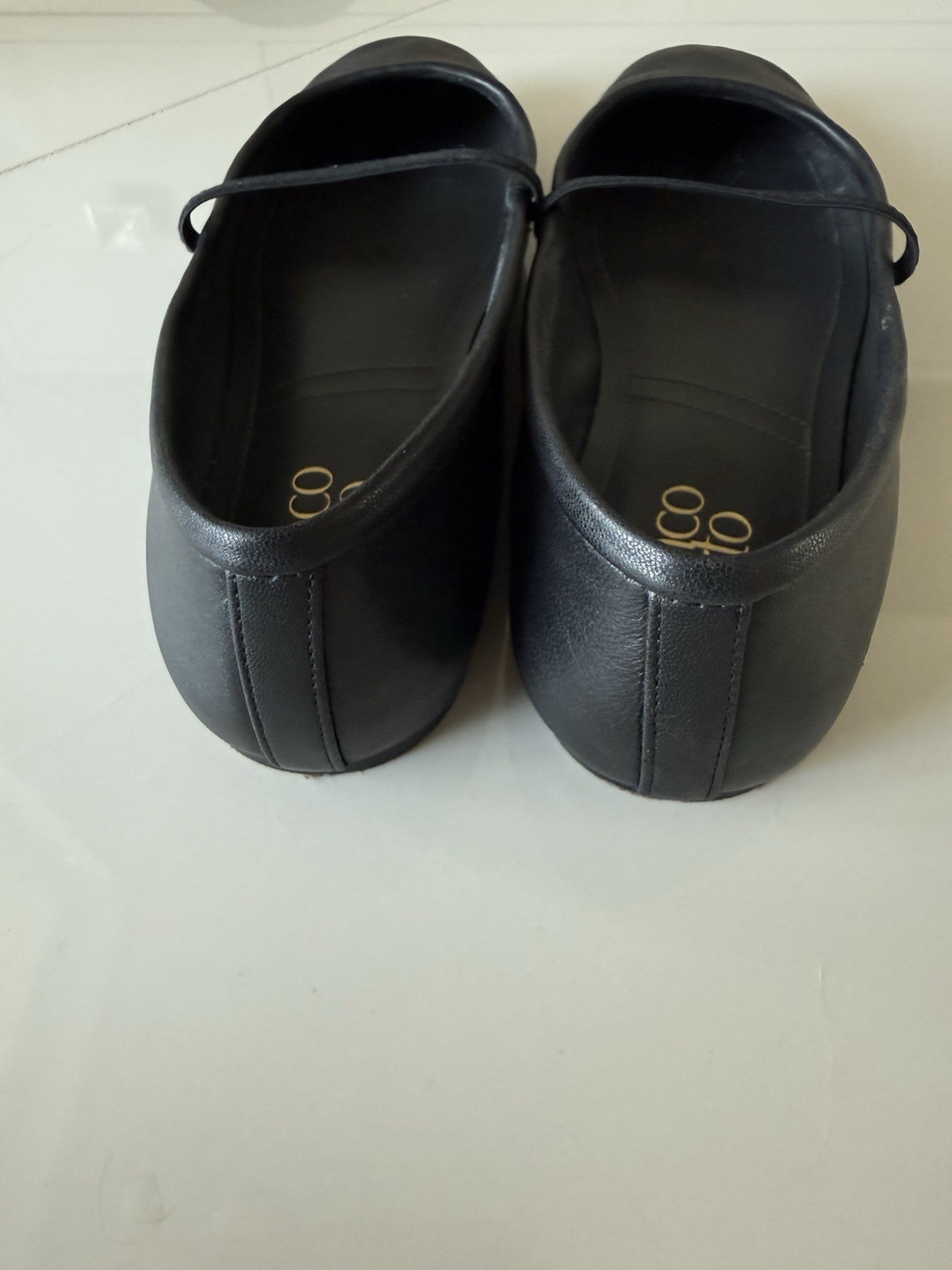 Franco Sarto Mary Jane Flats Black Leather Eileen 6 M Square Toe
