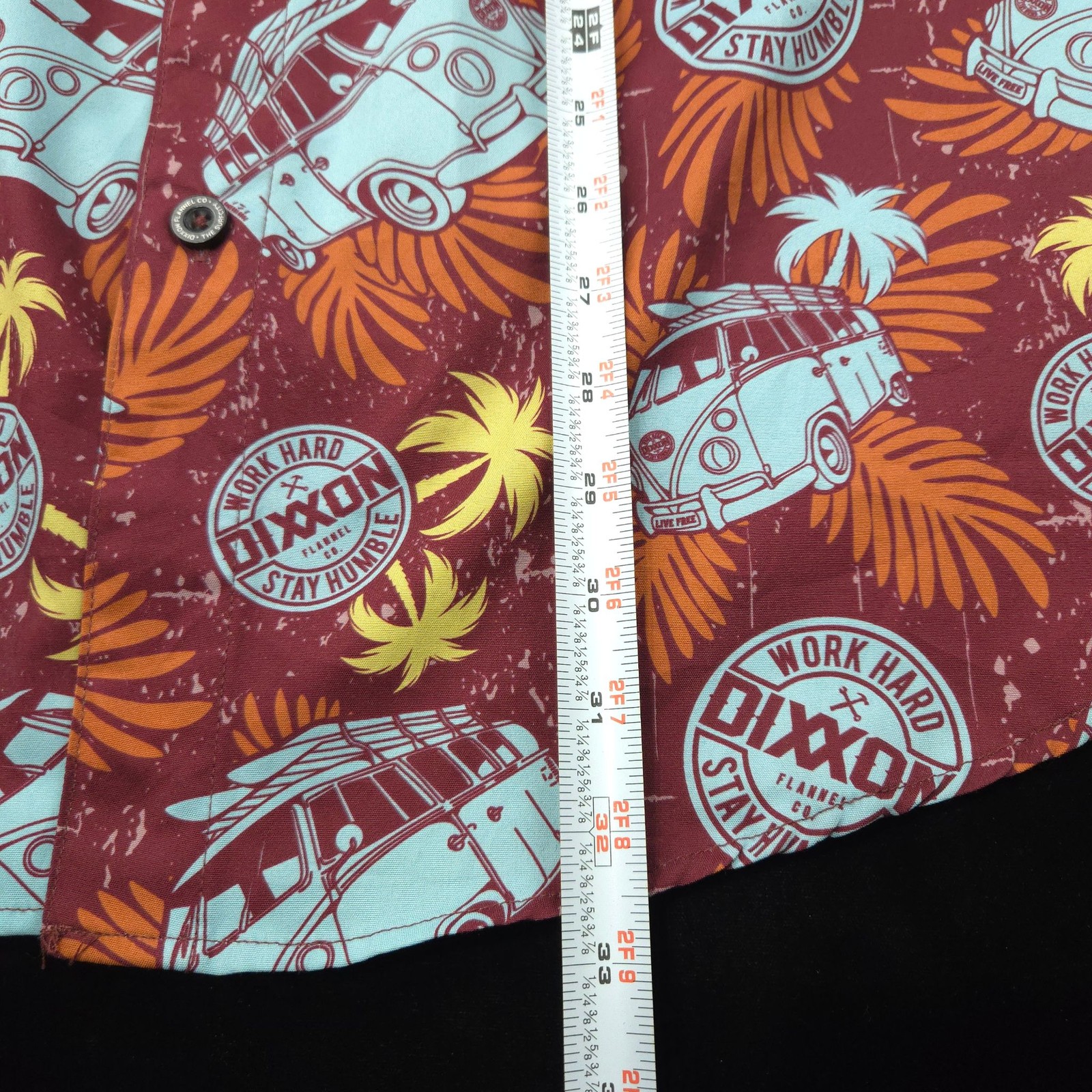 Dixxon Flannel Co Surf City PERFORMANCE Shirt Mens XL Short Sleeve VW BUS Floral