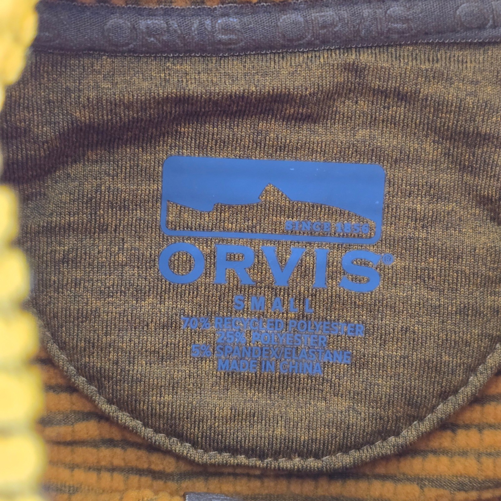 Orvis Mens Amber Marled Quarter Zip Fleece Pullover Long Sleeve Size Small