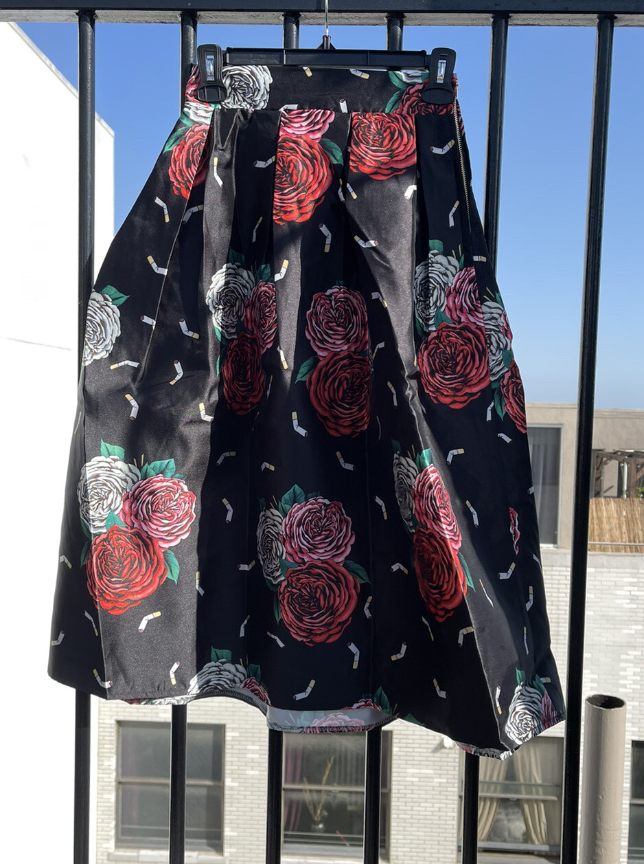 NWT Hesperus Retro vtg Rockabilly Full Midi Circle novelty print cigarette S&XS