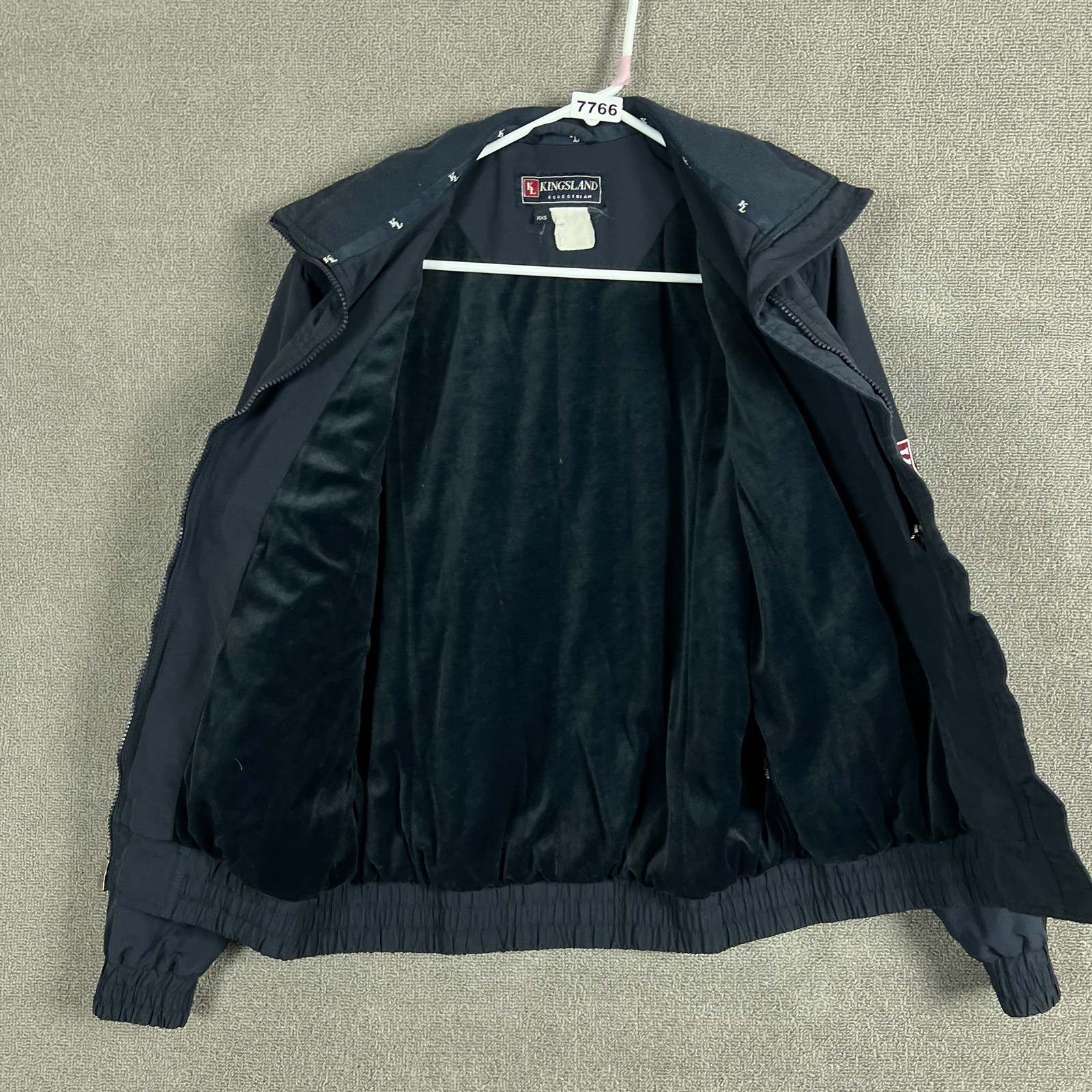 Kingsland Jacket Womens XXS Navy Bomber Thermolite Zip Off Sleeves Equestrian