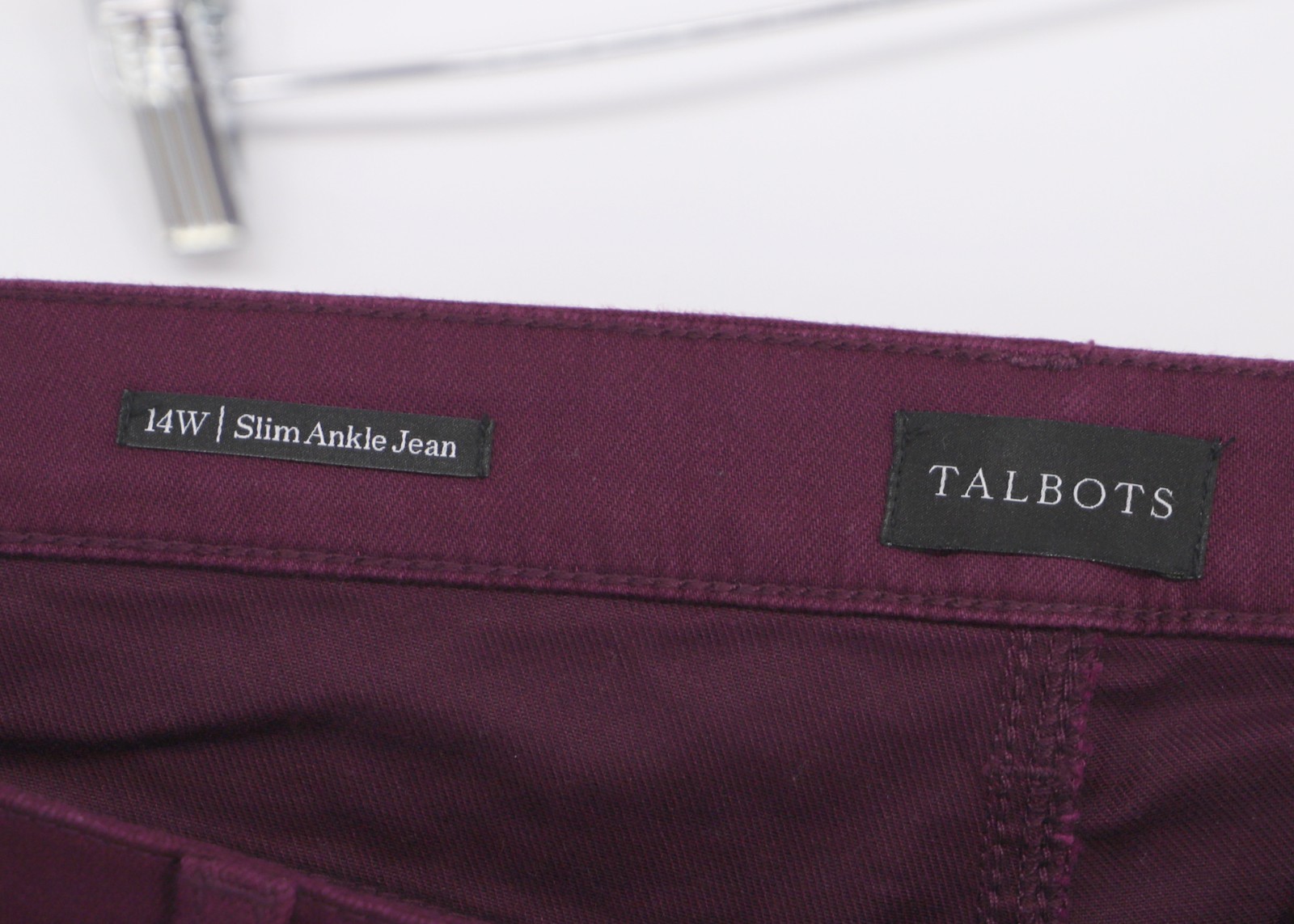 NWT TALBOTS Slim Ankle Jeans Burgundy Size 14W