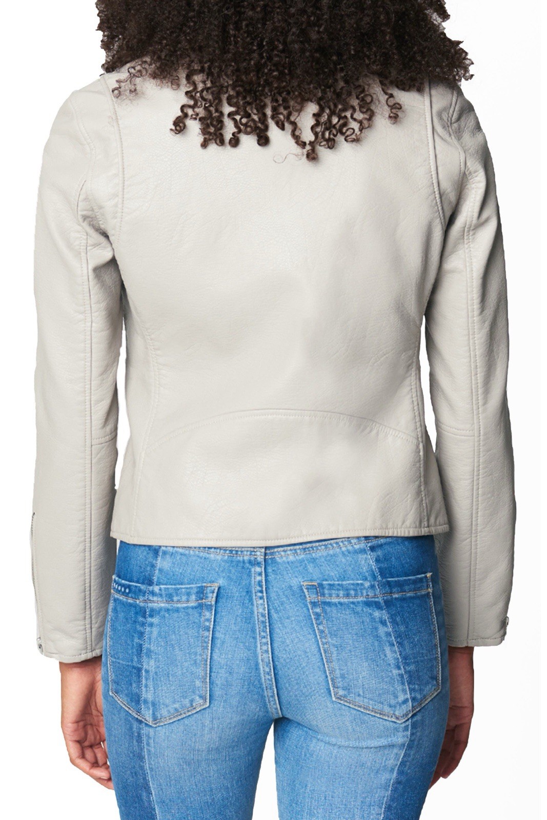 BLANKNYC Women’s Gray Biker Moto Jacket Size M Full Zip Long Sleeve 29L-9596NO