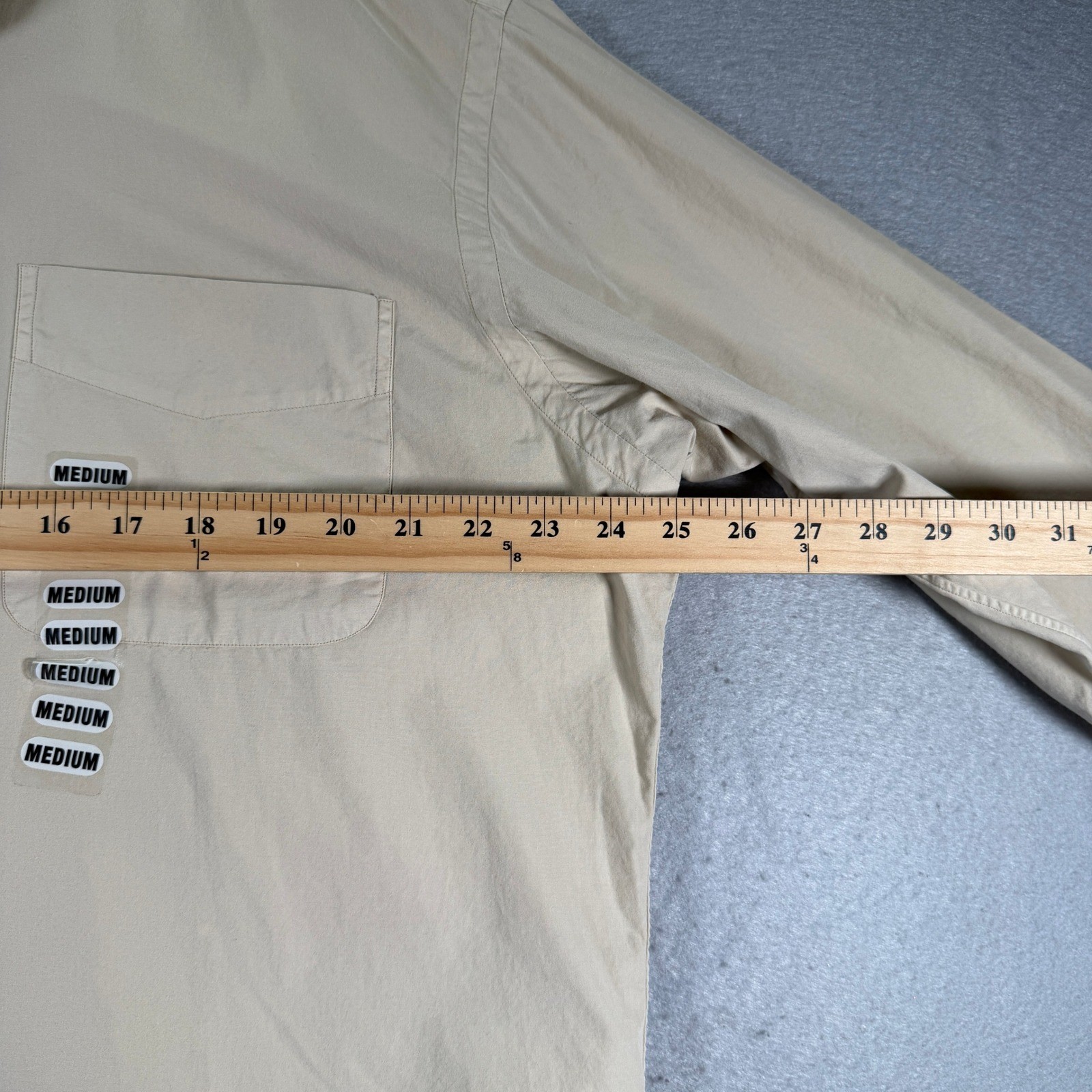 Ralph Lauren Blake Garment Dyed Broadcloth Button Down Shirt Men’s Medium Beige