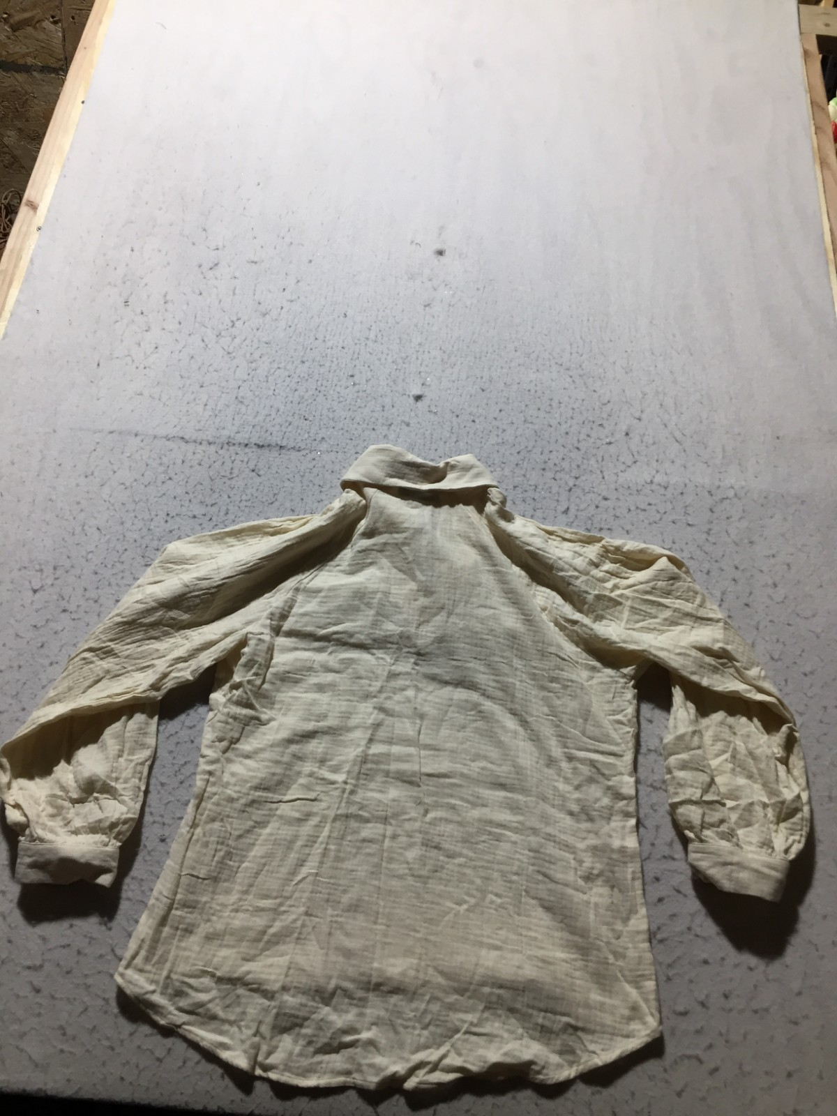 NEW PrettyGarden Blouse Womens M Medium Cream Long Sleeve Collared V Neck Soft
