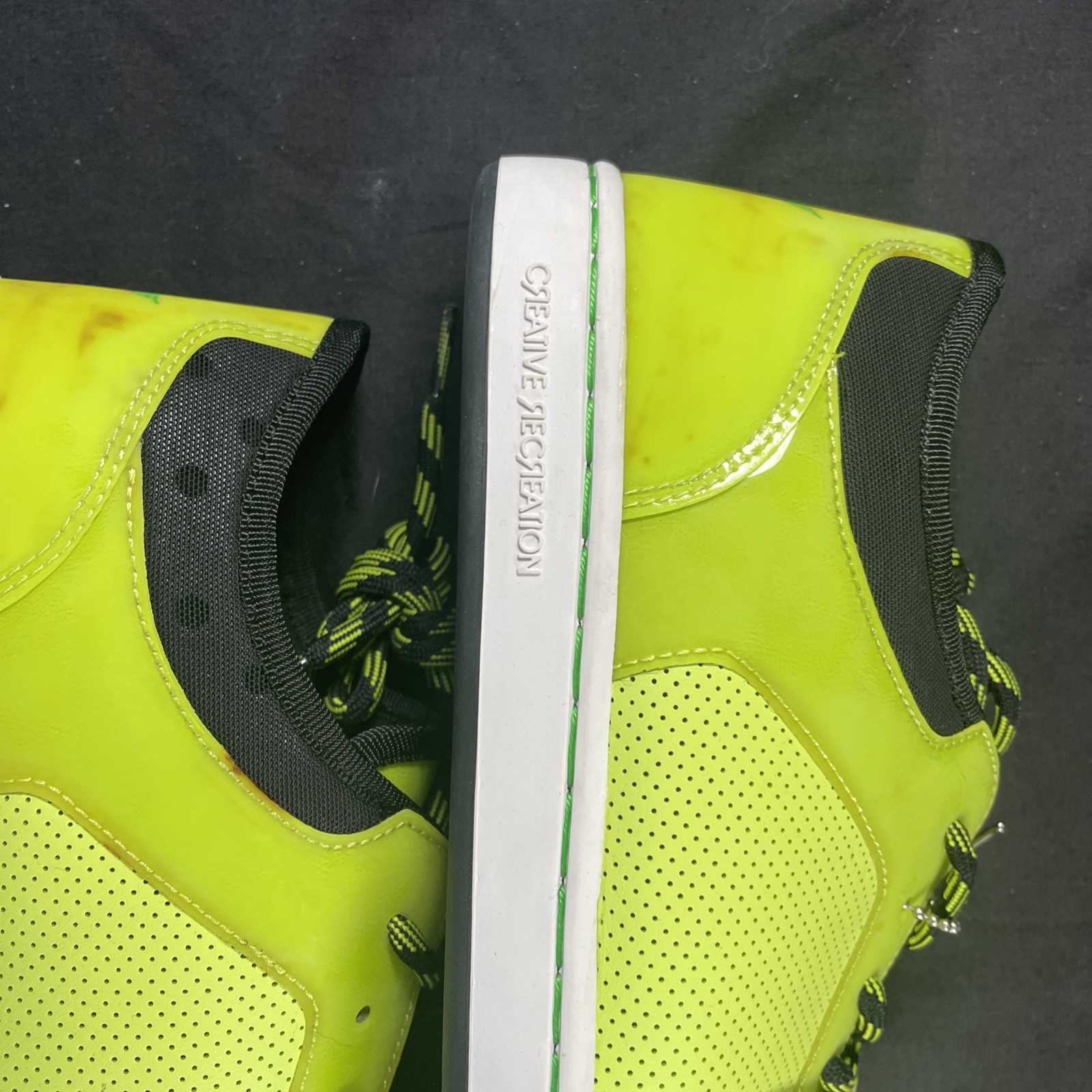 Creative Recreation Cesario Lo Men’s Size 9.5 Neon Green Yellow Shoe Black Kush!