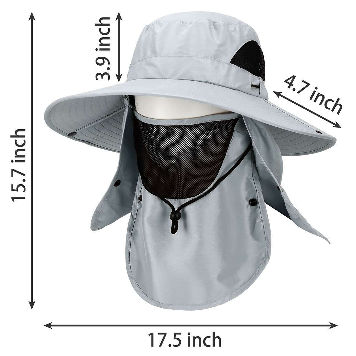 Summer Bucket Boonie Hat Neck Flap Cover Sun Wide Brim Fishing Garden Hiking Cap