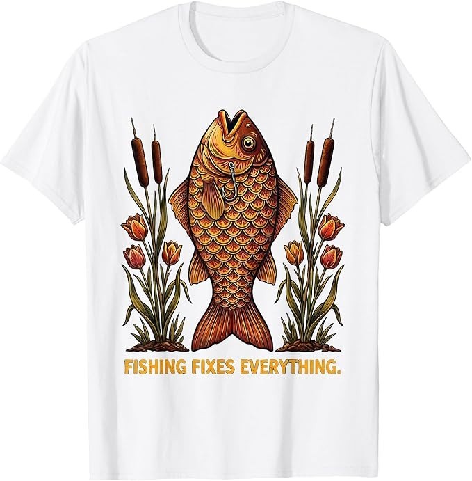 Fishing Fixes Everything Funny Angler Design T-Shirt