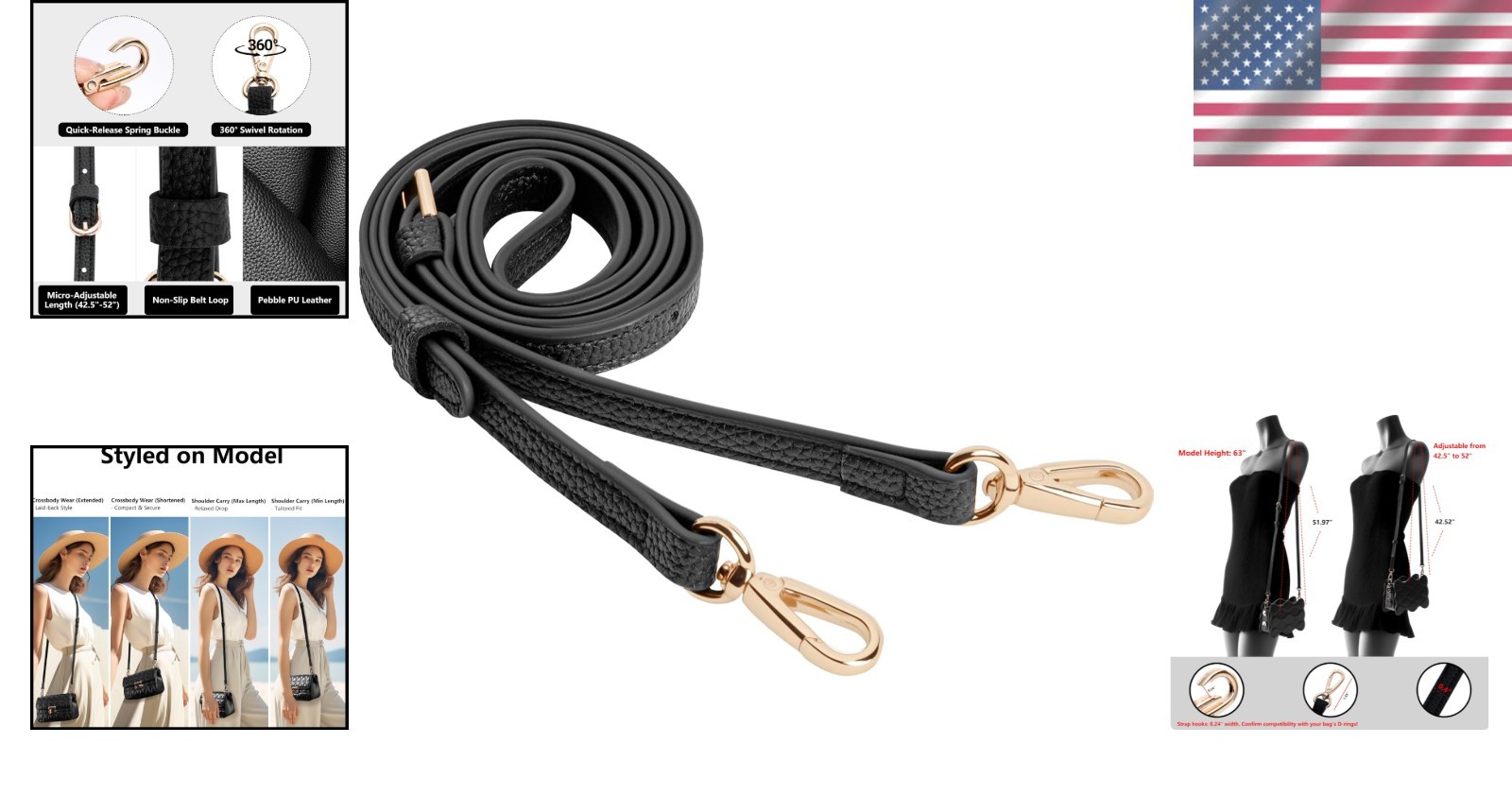 PU Leather Purse Strap Replacement Crossbody Adjustable Long Thin Handmade Sh…
