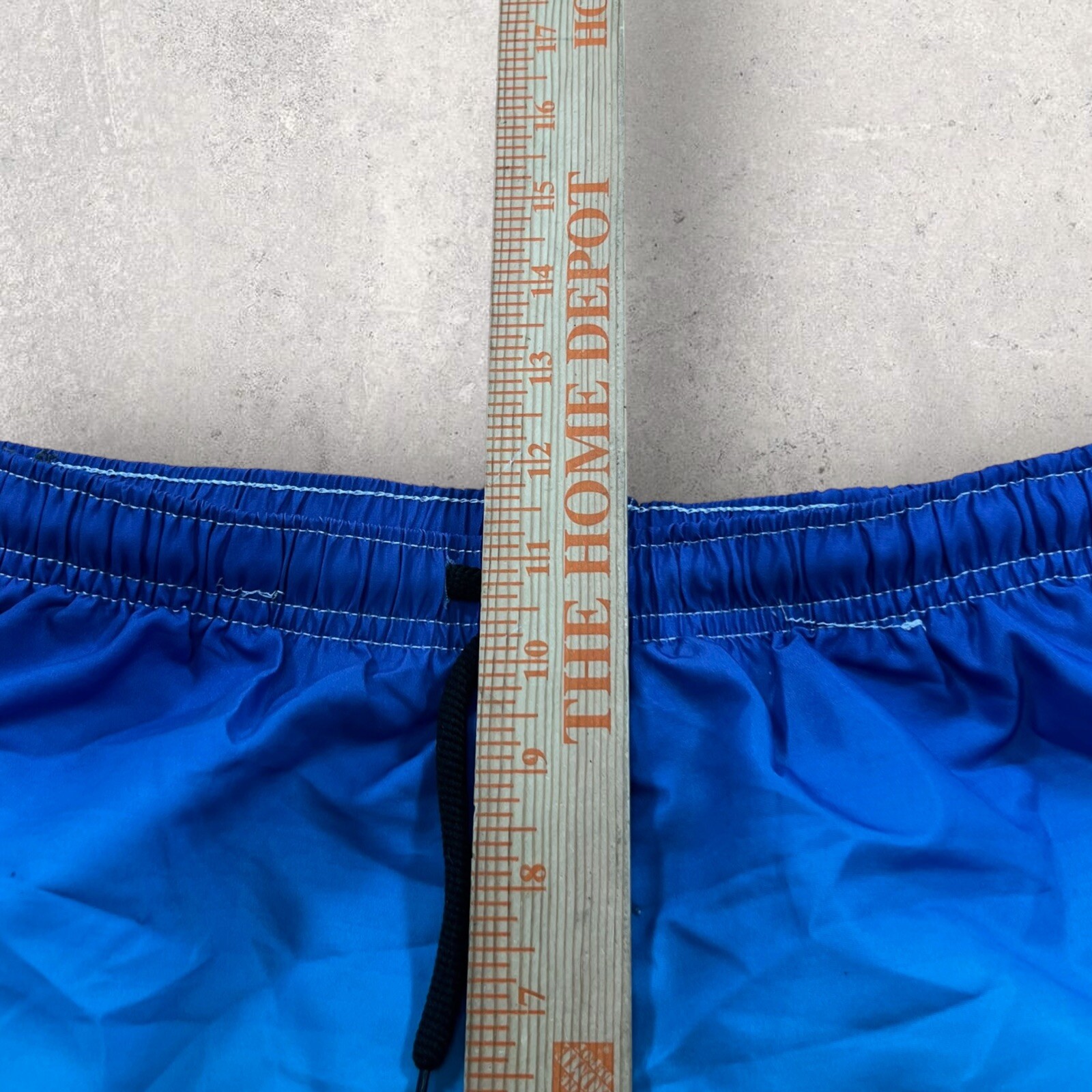 Dragon Ball Z Shorts Mens 26 Blue Ombré Swim Trunks Elastic Waist Goku Palm Tree