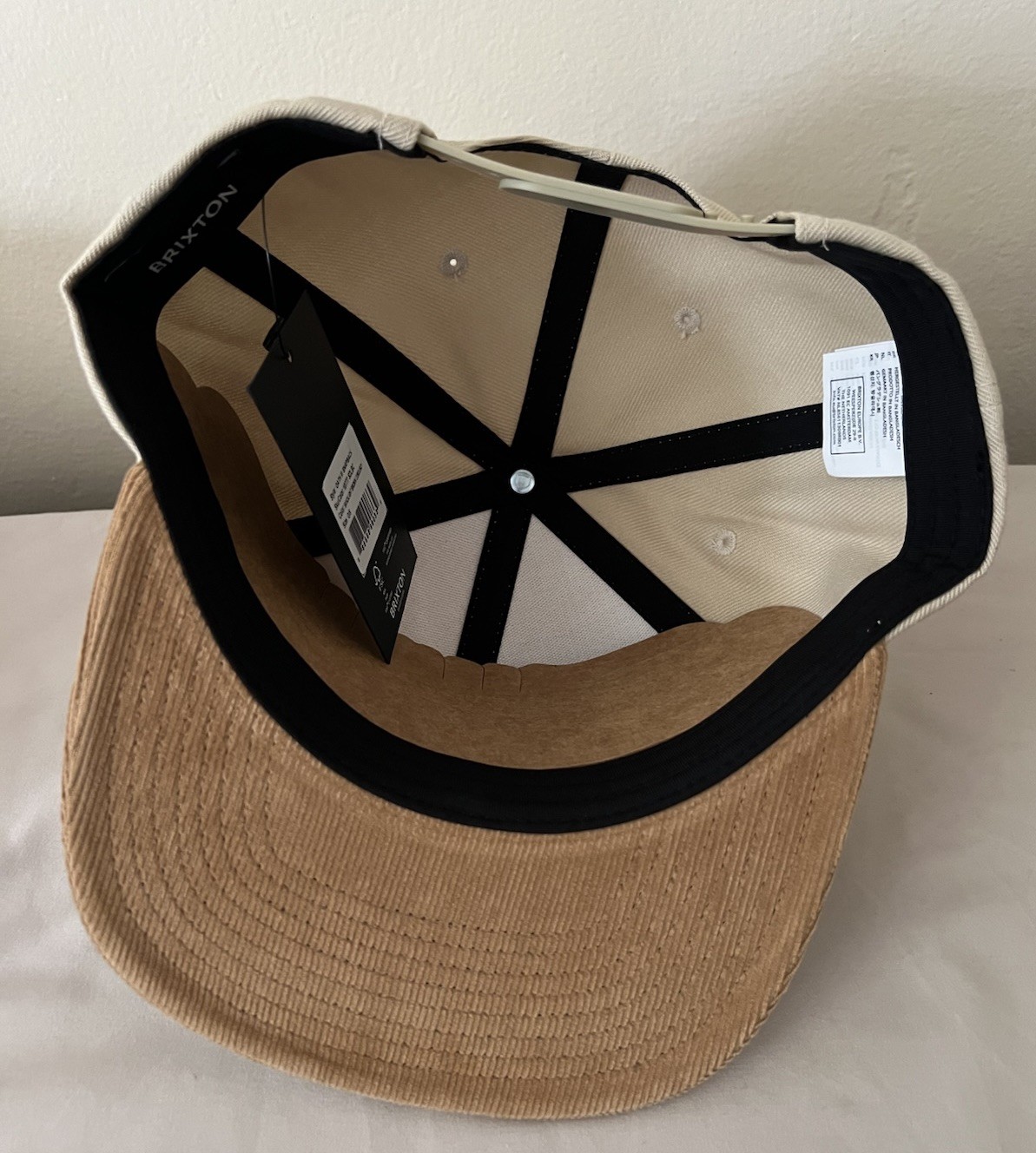 BNWT Brixton Oath III Snapback Hat Sandlight/Brown Corduroy Adult Unisex 10777