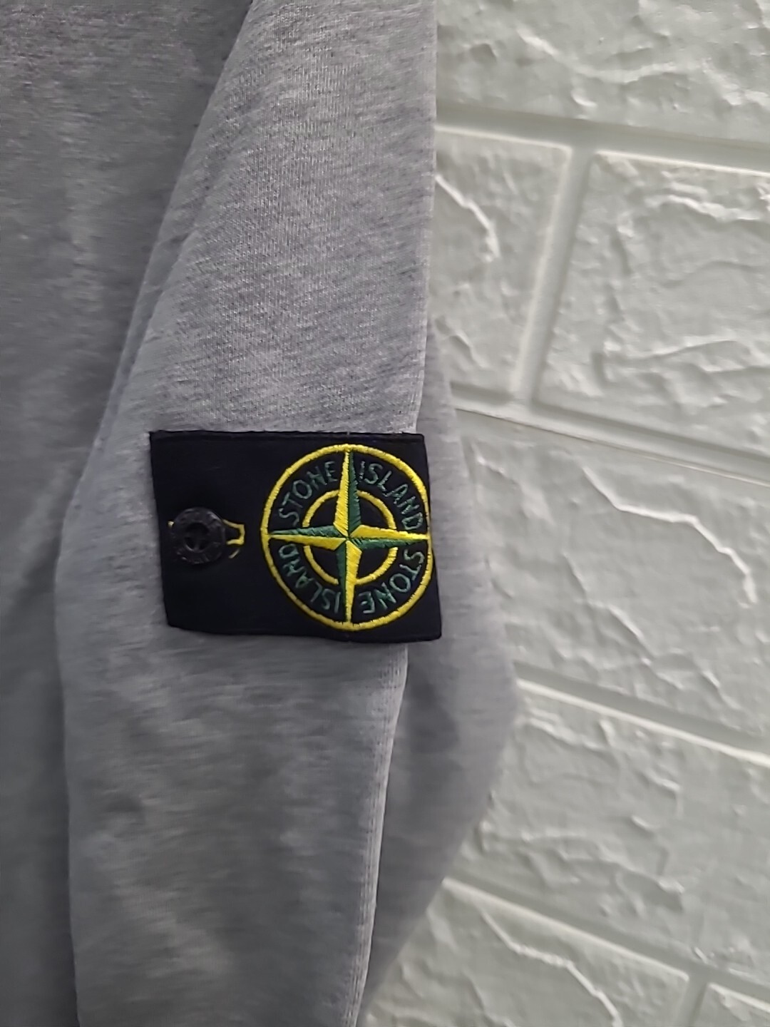 New Stone Island Long Sleeve Full Zip Gray Fleece Sweatshirt Size XXLarge