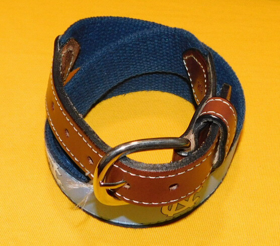 MEN’S NORTH CAROLINA U. COTTON WITH LEATHER TABS NC MOTIF BELT SIZE 32/80cm.