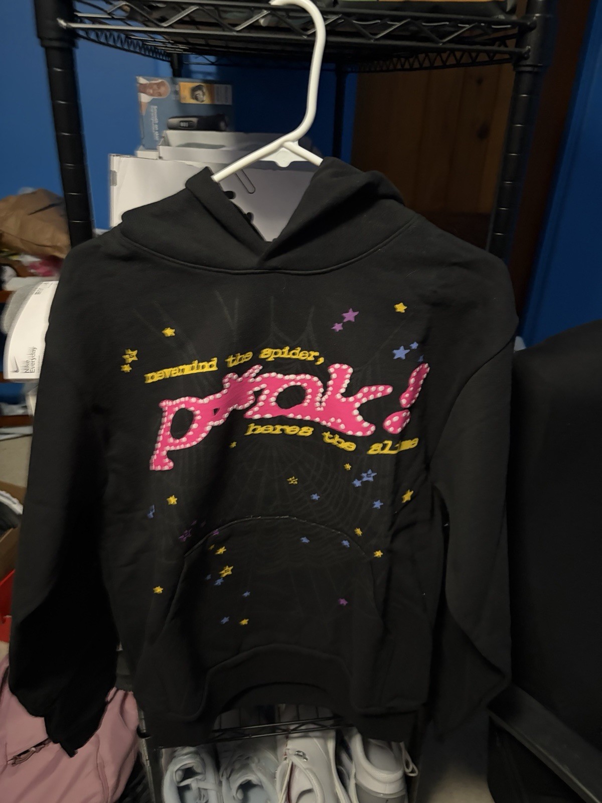 New Spider Worldwide × Young Thug Sp5der Black Hoodie Size S 100% AUTHENTIC