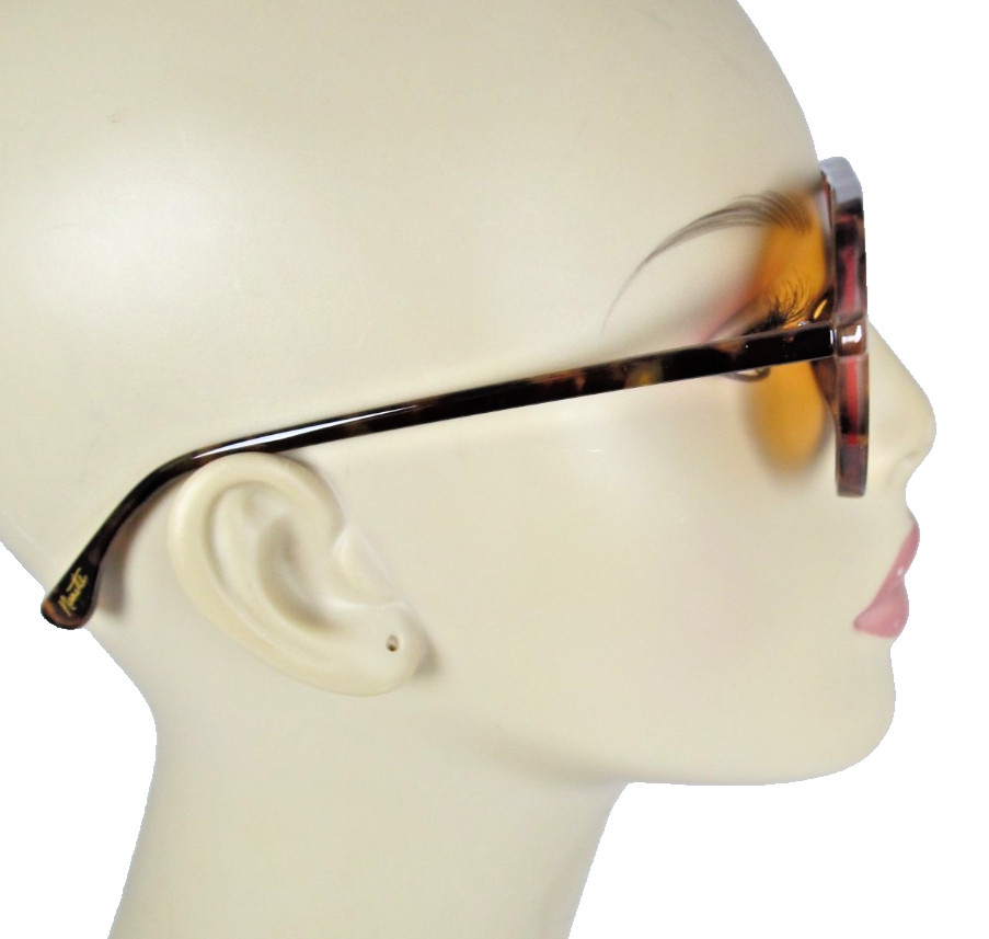 NANETTE LEPORE Tortoise Shell Plastic Aviator Sunglasses Amber Lenses NN483-TSAM