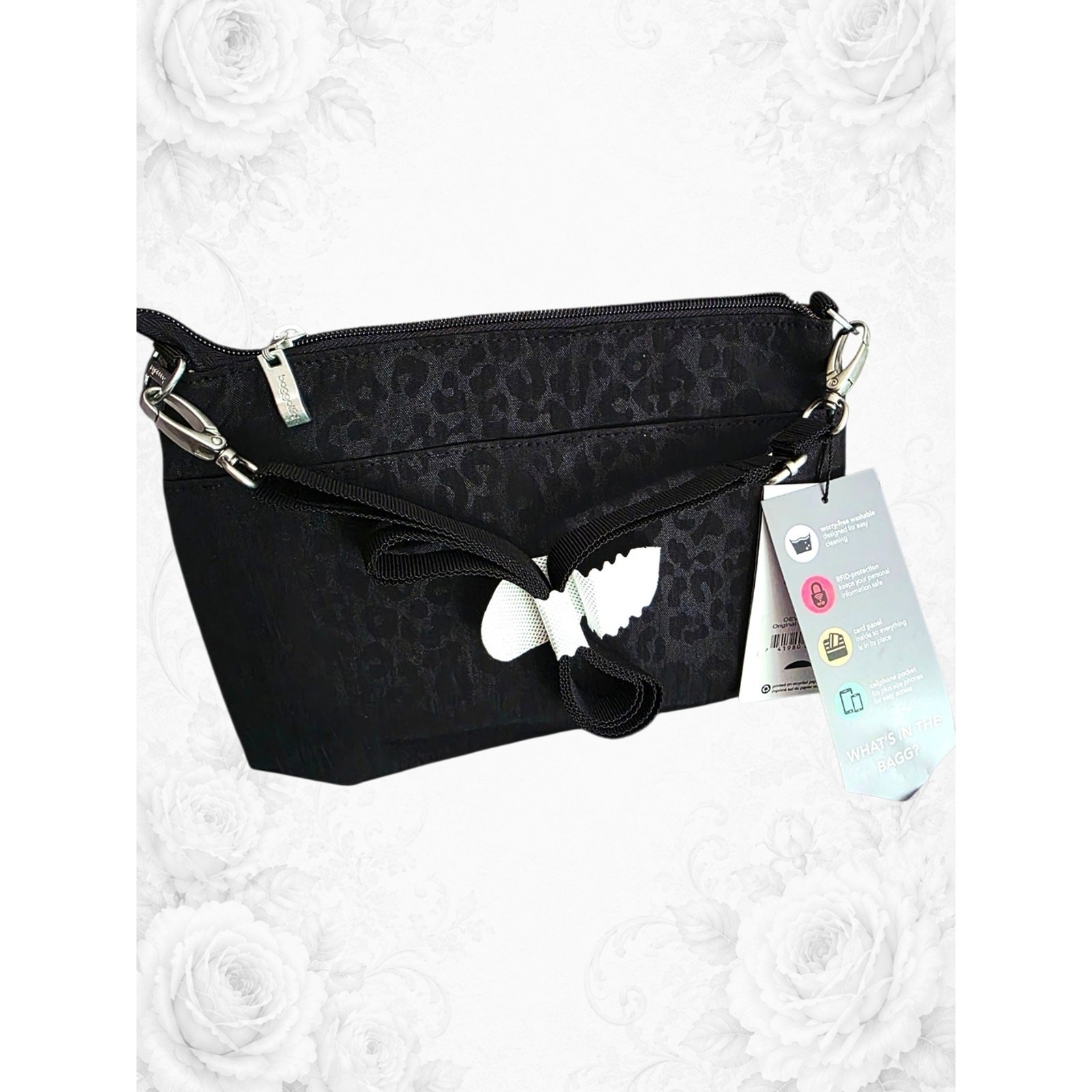 Leopard Print Baggallini RFID Original Everyday Crossbody Jacquard Bag Organizer
