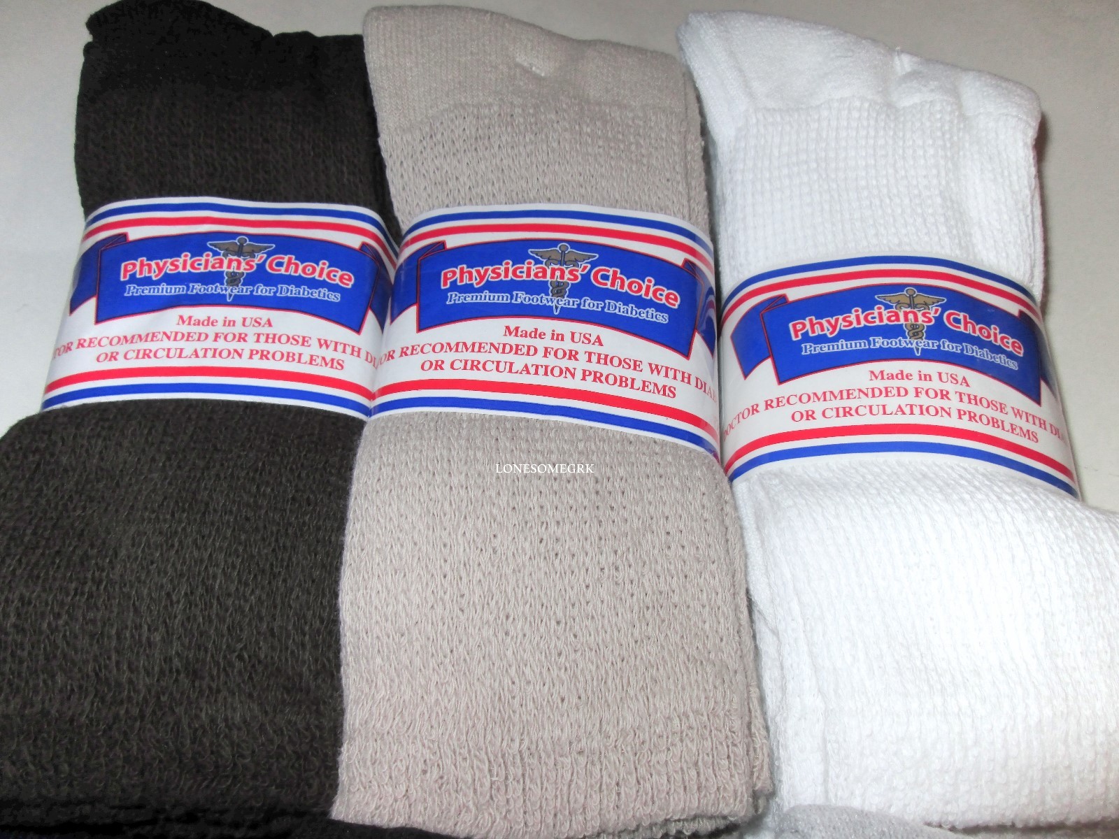 FREE Ship 6 Pairs BIG MENS Physicians Choice Cushioned Diabetic Crew Socks 12-15
