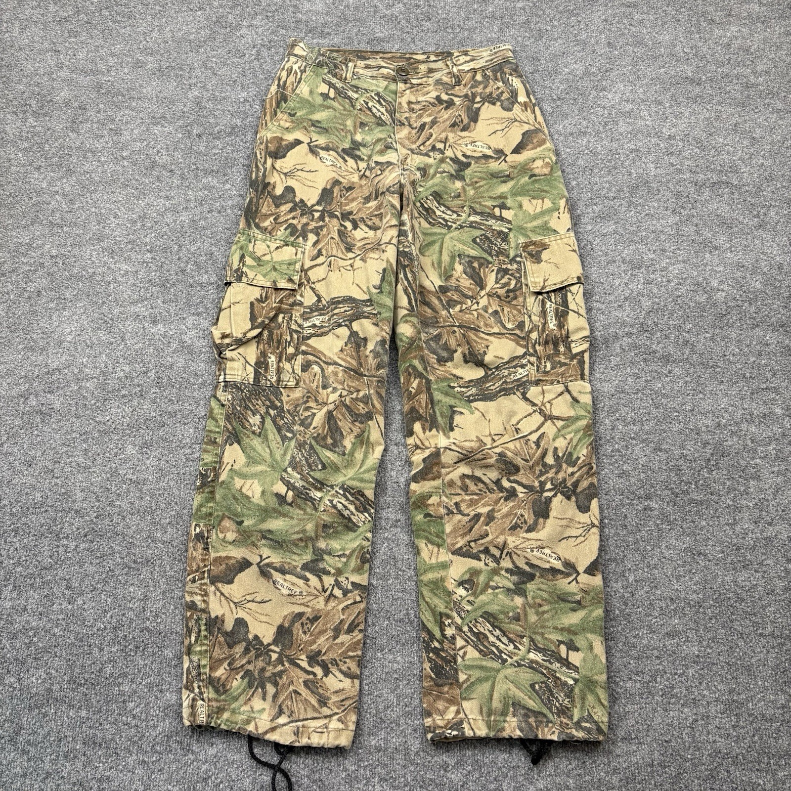 Vintage Reatree Pants Mens 30 Camo Cargo Grunge Hip Hop Skater Hunting 90s USA