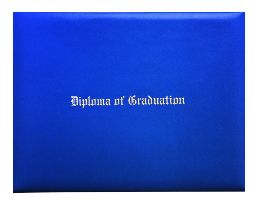 Royal Blue Imprinted Diploma Cover – High School Diploma Cover