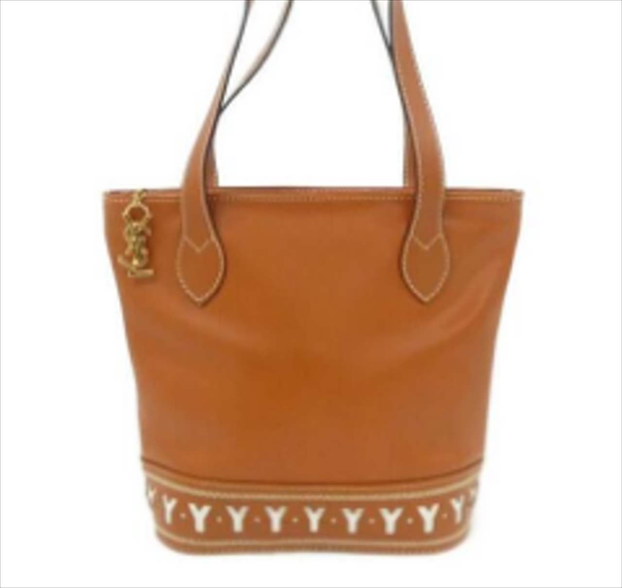 Yves Saint Laurent Shoulder bag Leather Brown Size: W:10.6 × H: 8.7 in. Vintage
