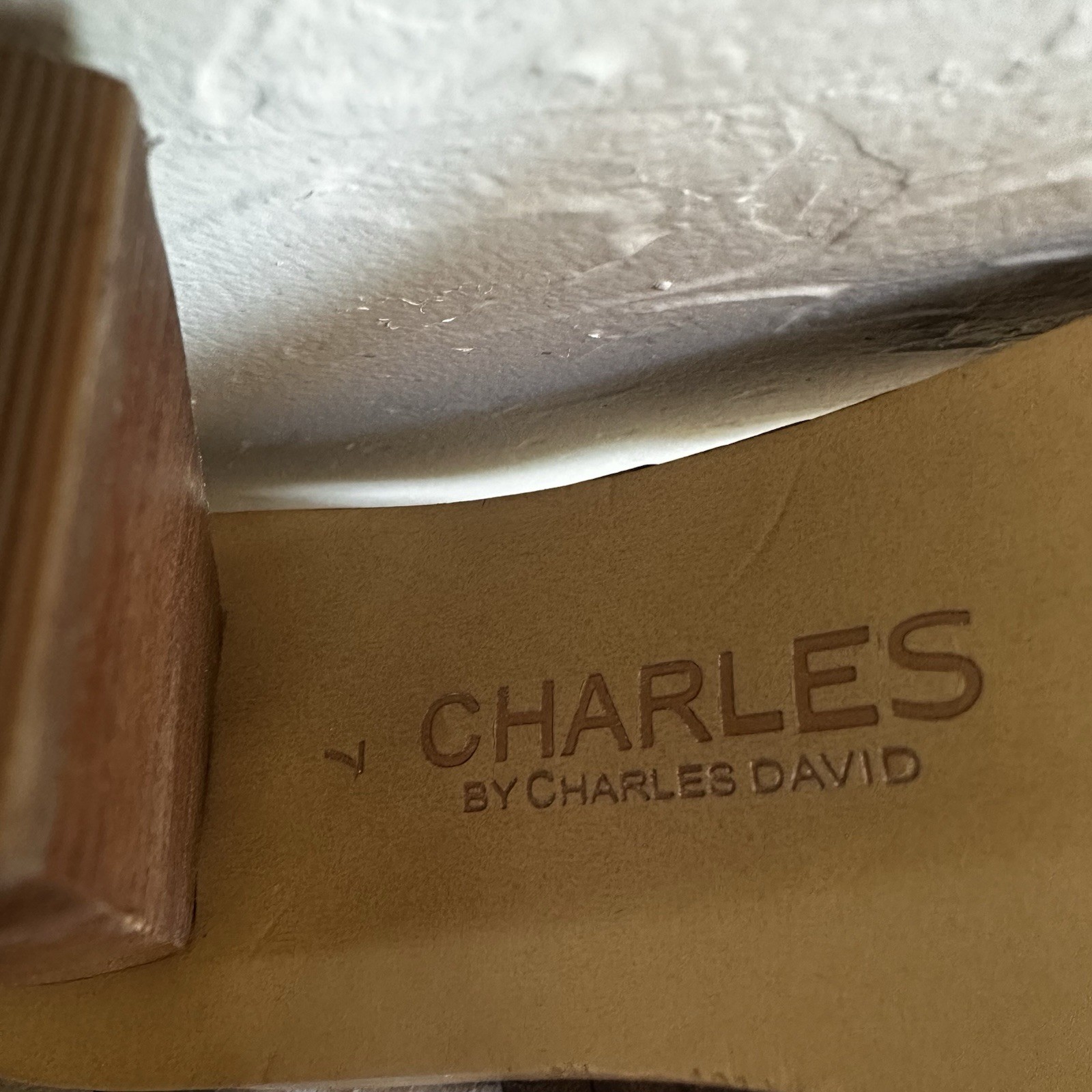 Charles by Charles David JEEZE Brown Leather Slingback Sandal Chunky Heels Sz. 7