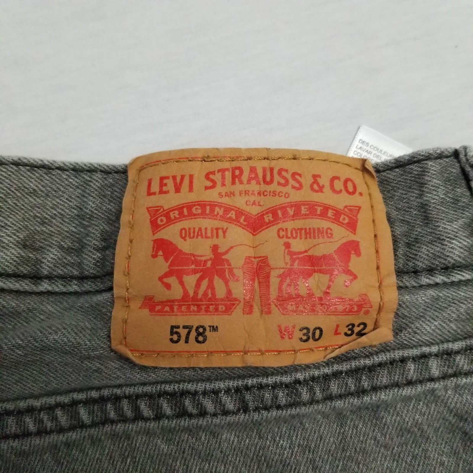 Levis 578 Jeans Mens 30×32 Fit 30×29 Gray Baggy Wide Leg Skater Y2K 90s Denim