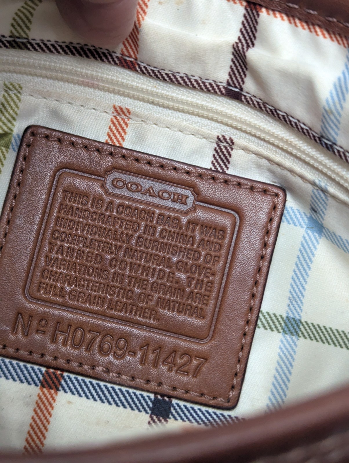 Coach Bleeker Legacy Tattersall Vintage 11427
