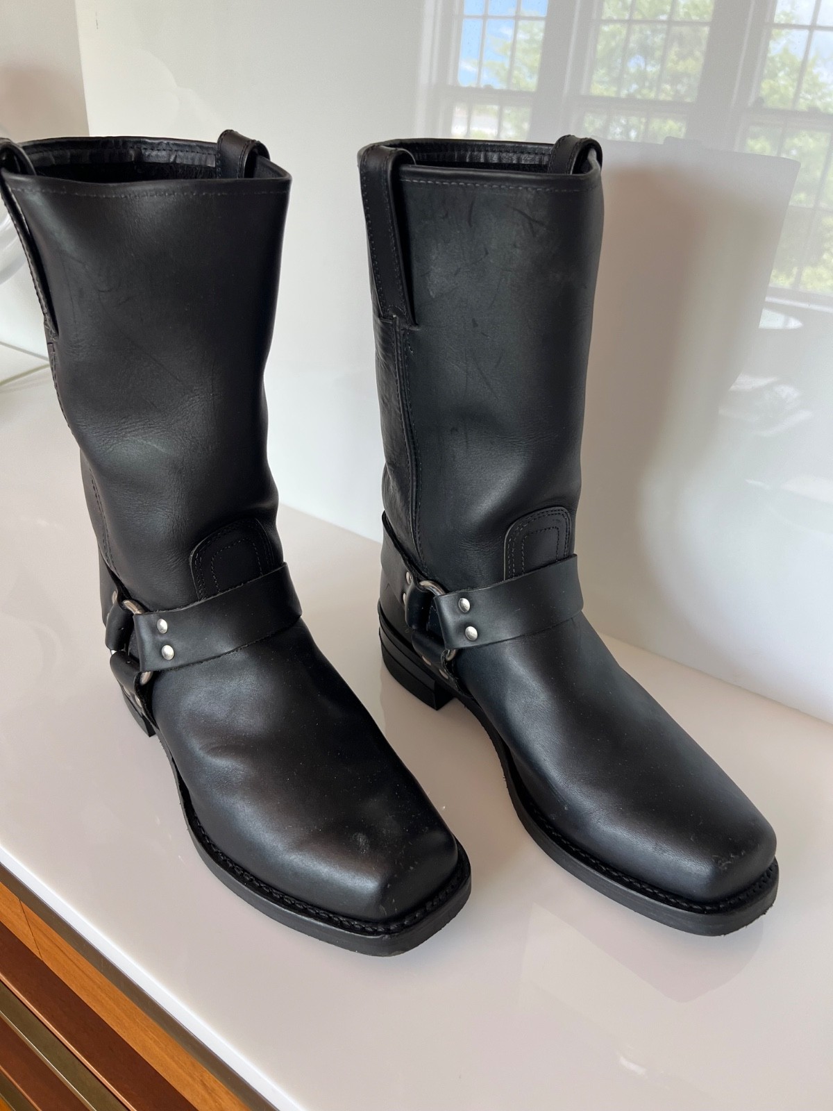 Frye Mens Black Harness 12R Motorcycle Boot Black Size 11 M