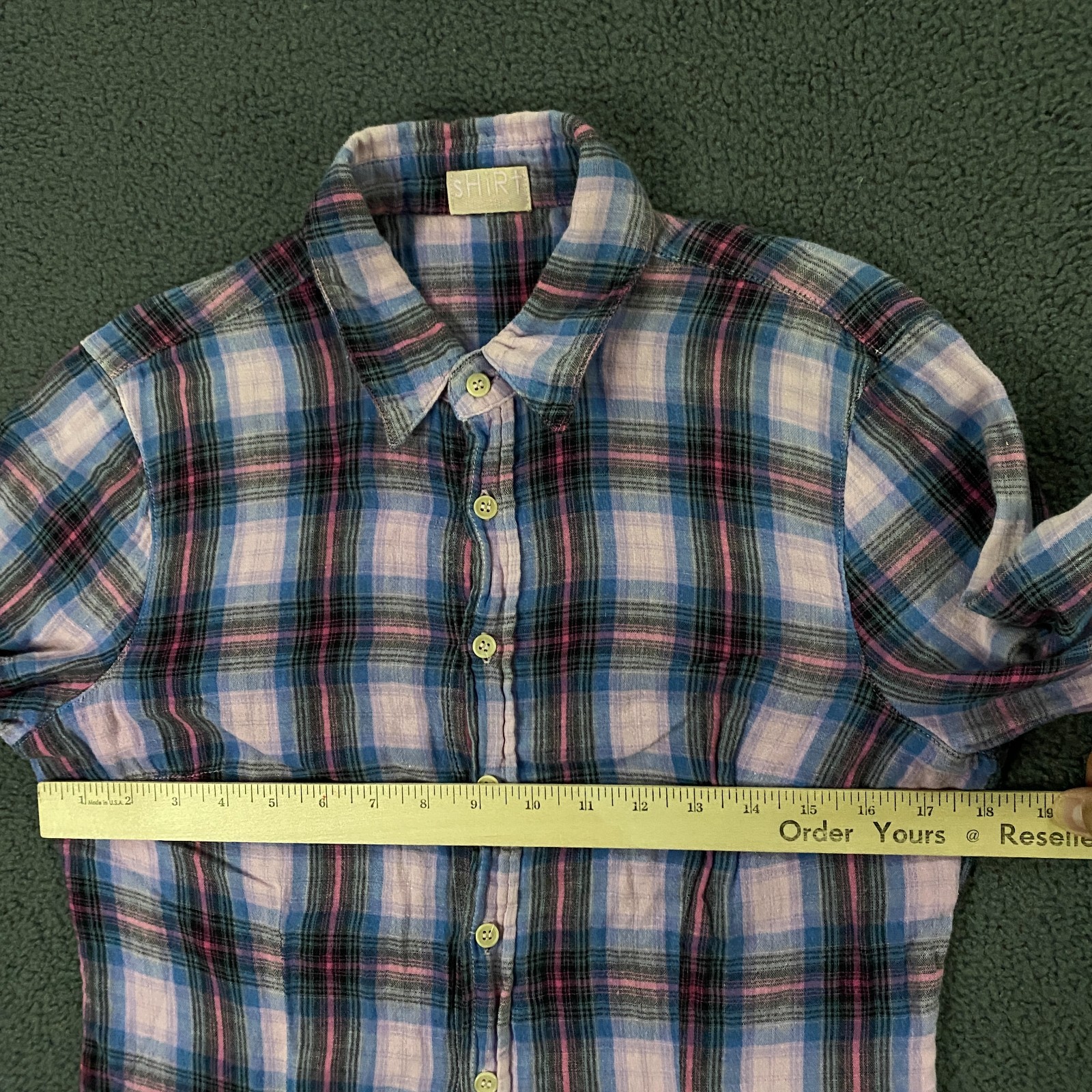 CP Shades Shirt Womens Small Double Layer Weave Cotton Plaid Button Up