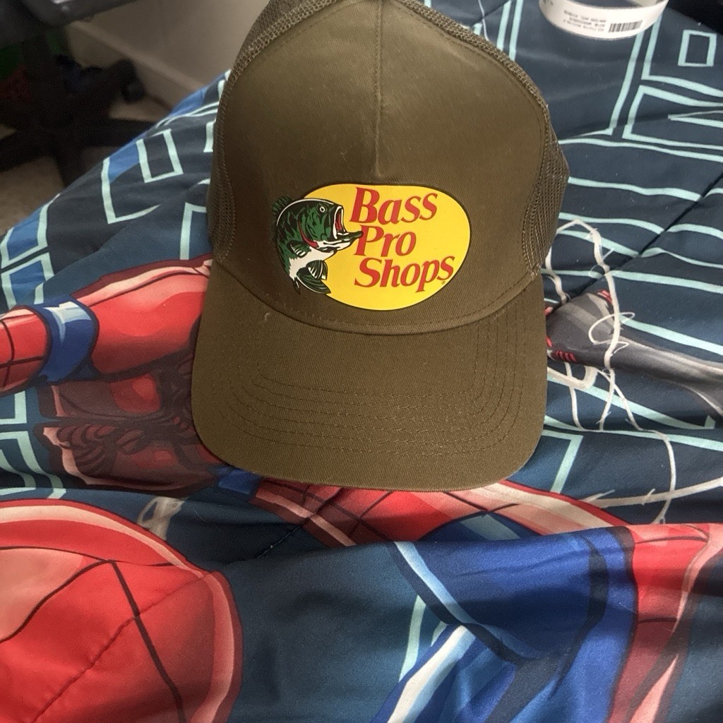 Bass Pro Shops Hat Cap Snap Back Mens One Size Green Trucker Mesh Logo Patch