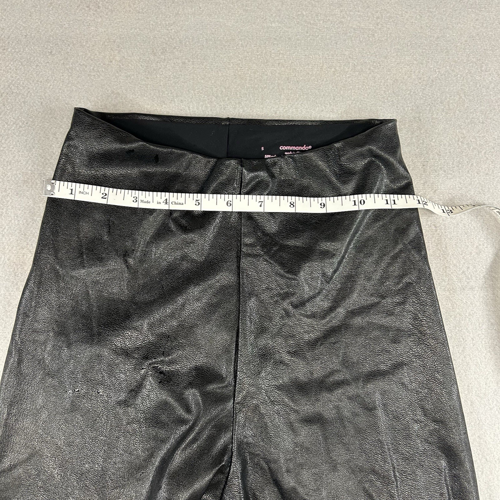 Commando Leggings Womens M Black Faux Leather High Rise Pull On Stretch