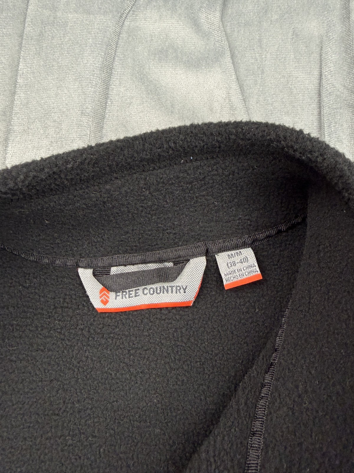 Free Country Jacket Men’s MEDIUM Black Fleece Full Zip Pocket 405-M08330S $80