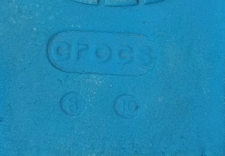 Crocs Bayaband clogs Mens Bright Blue White trim Logo sz 10 Womens 8 GUC Clean