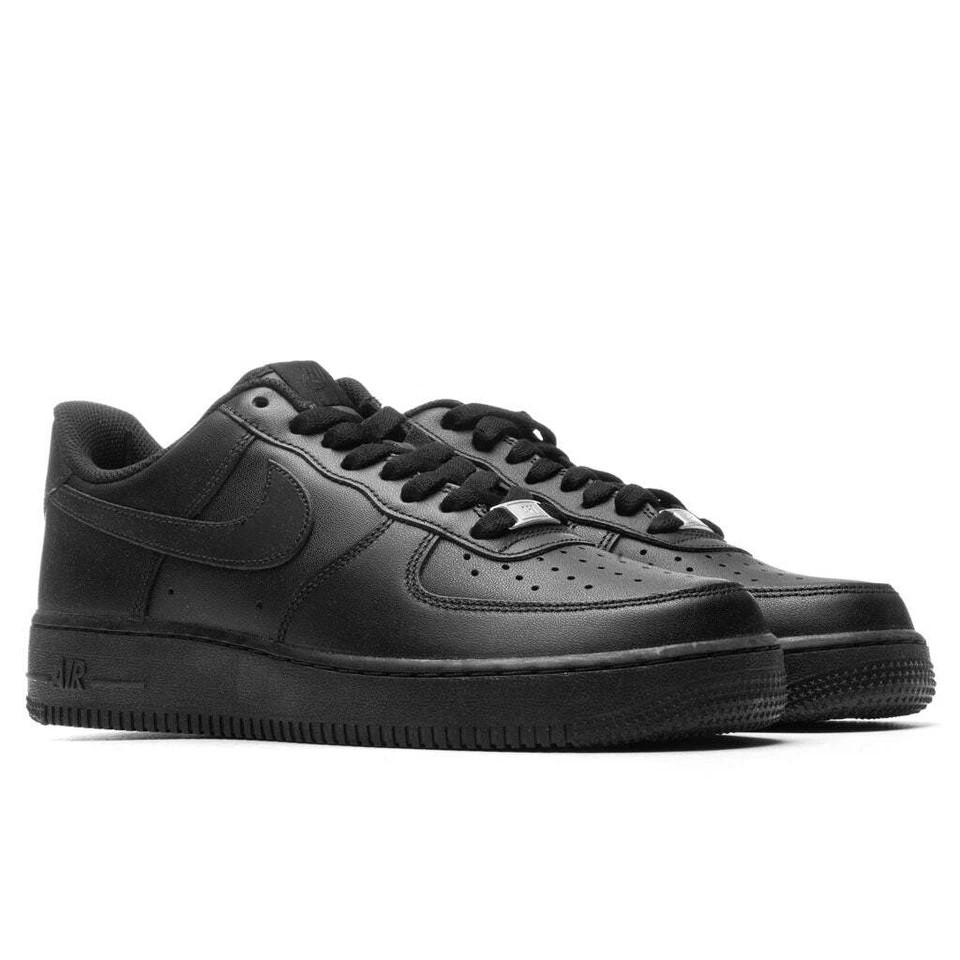 Nike Air Force 1 ’07 CW2288-001 Triple Black Leather Low Casual Sneakers