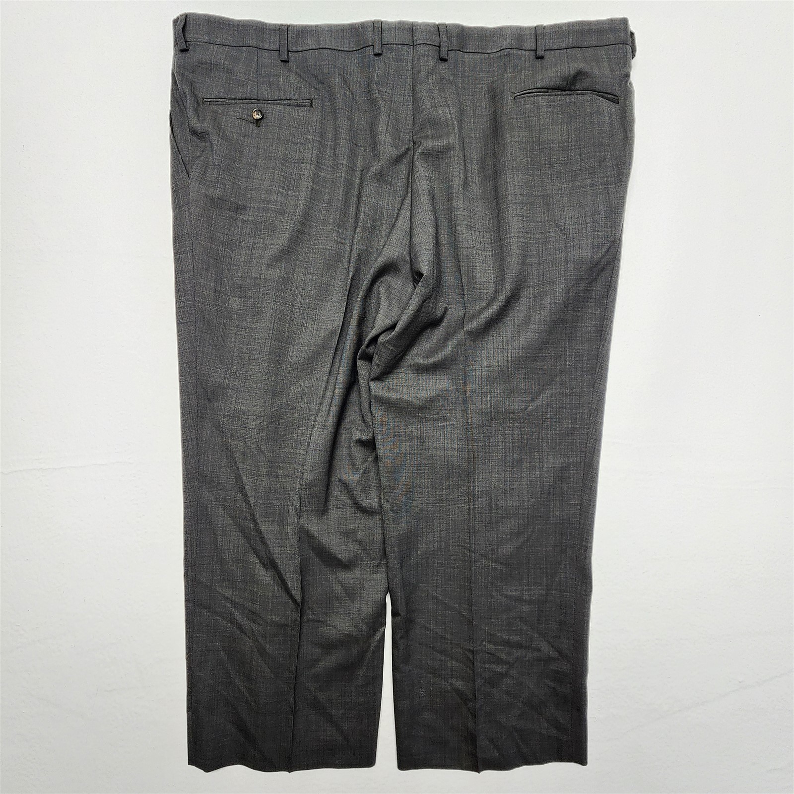 Jos A Bank 56R 50×28 Gray Nailhead 100% Wool 2Btn 2Pc Mens Jacket Pants Suit