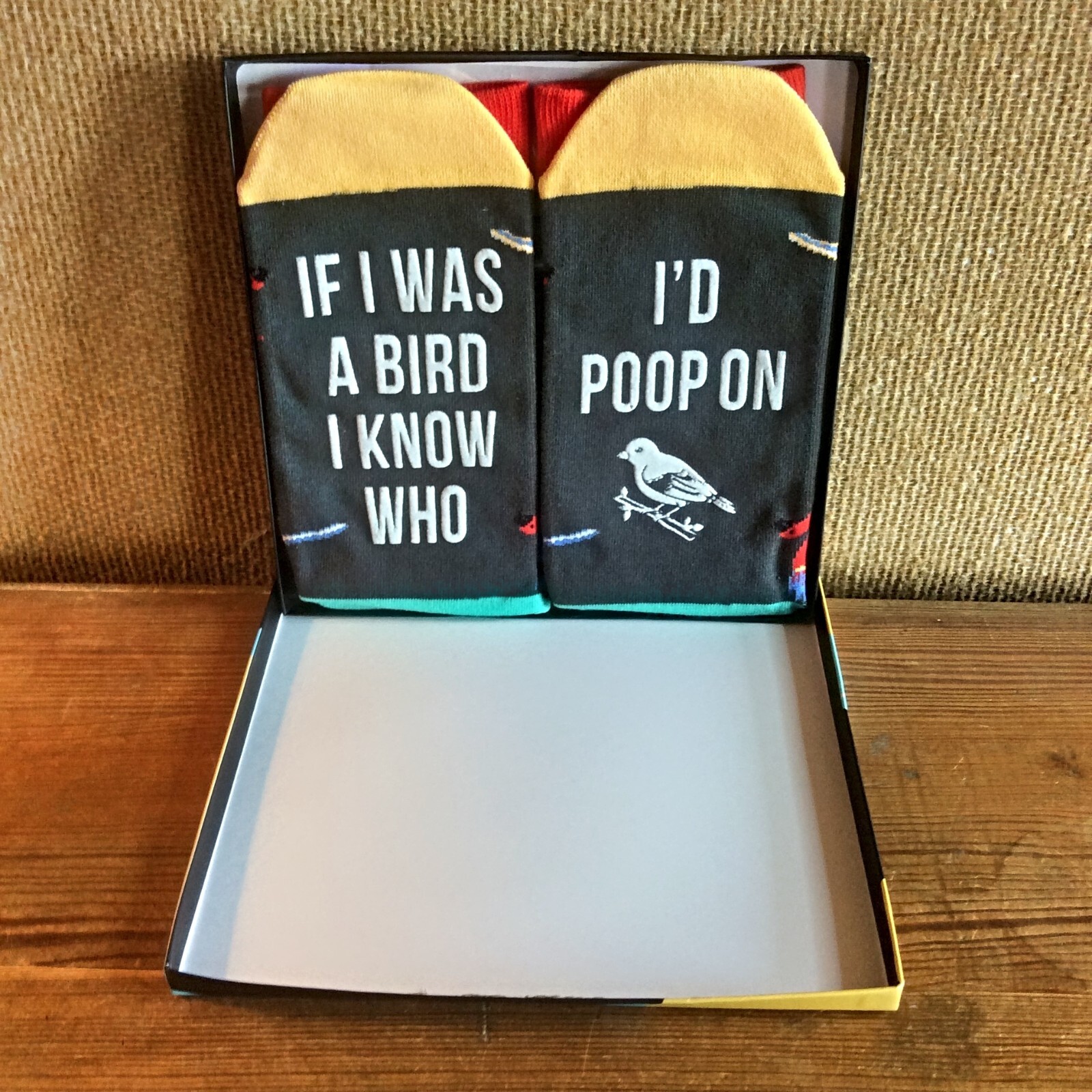 HappyPop Unisex Socks Gag Funny Gift If I Was A Bird I Know Who I’d Poop On NIB
