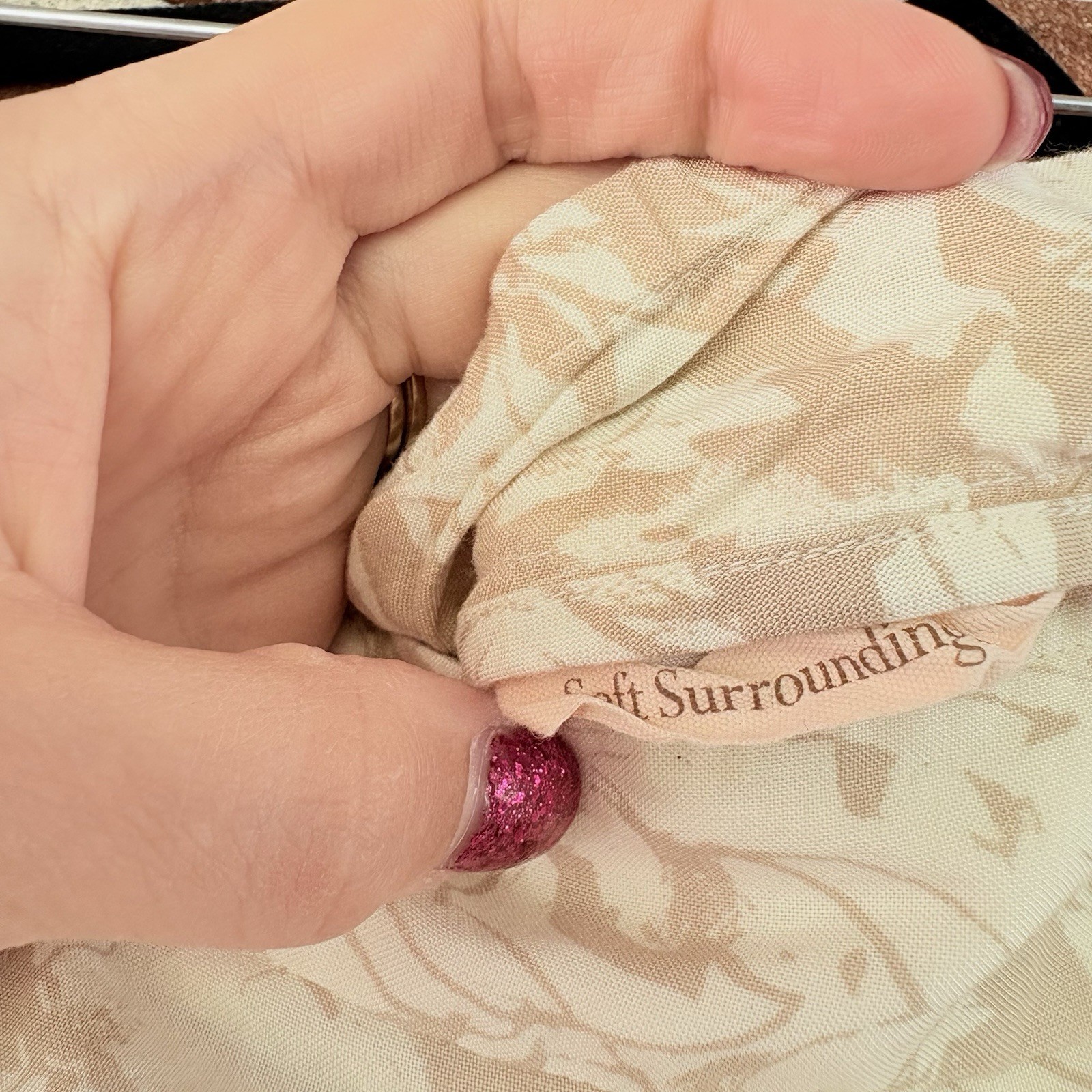 Soft Surroundings Butterfly Print Maxi Skirt Fairy Whimsical Beige 2X A1584