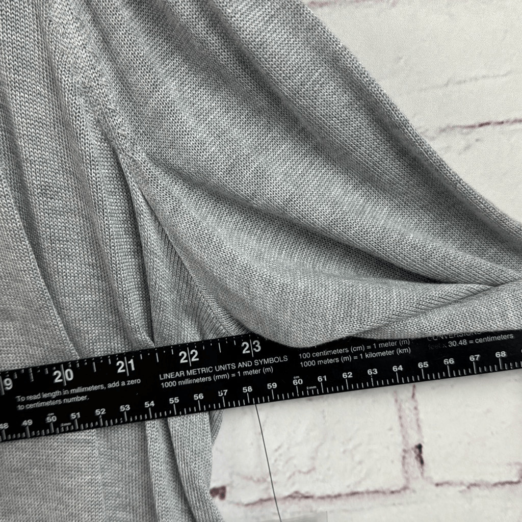 Worthington Sweater Womens L 0X Cardigan Open Longline 100% Rayon Heather Gray