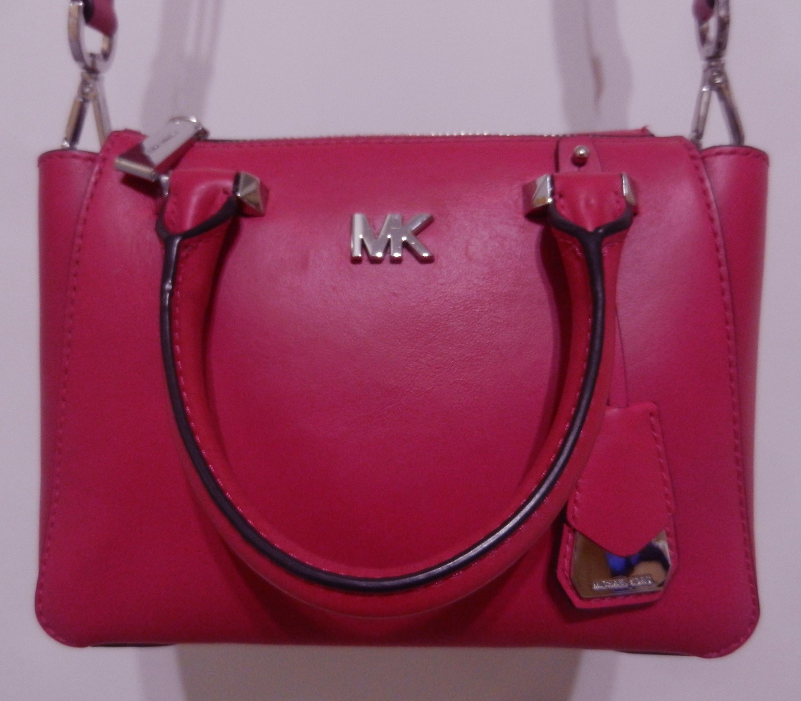 MICHAEL KORS Nolita Ultra Pink Smooth Leather Mini Crossbody Messenger Bag NWOT