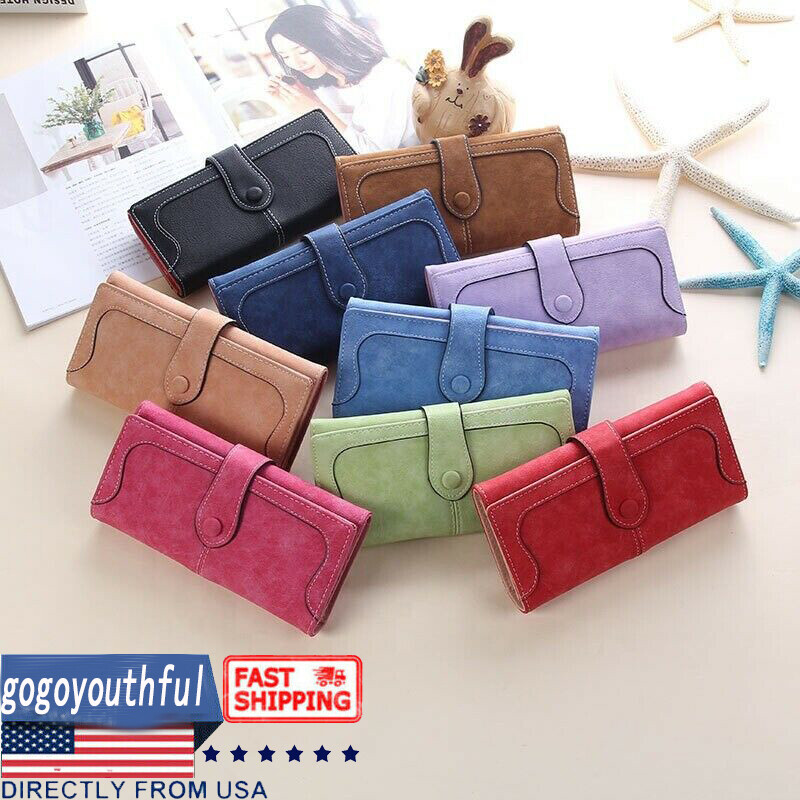 Women PU Leather Wallet Clutch Long Phone Card Holder Purse Handbag Best Gift US