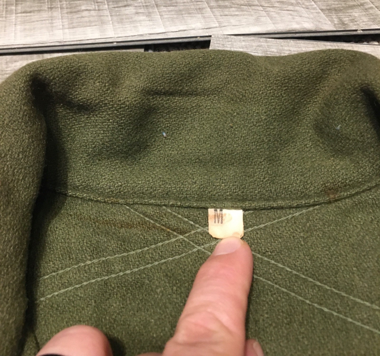 Vintage 1950s Korean War U.S. Army OG-108 Olive Green Wool Field Shirt Size Med