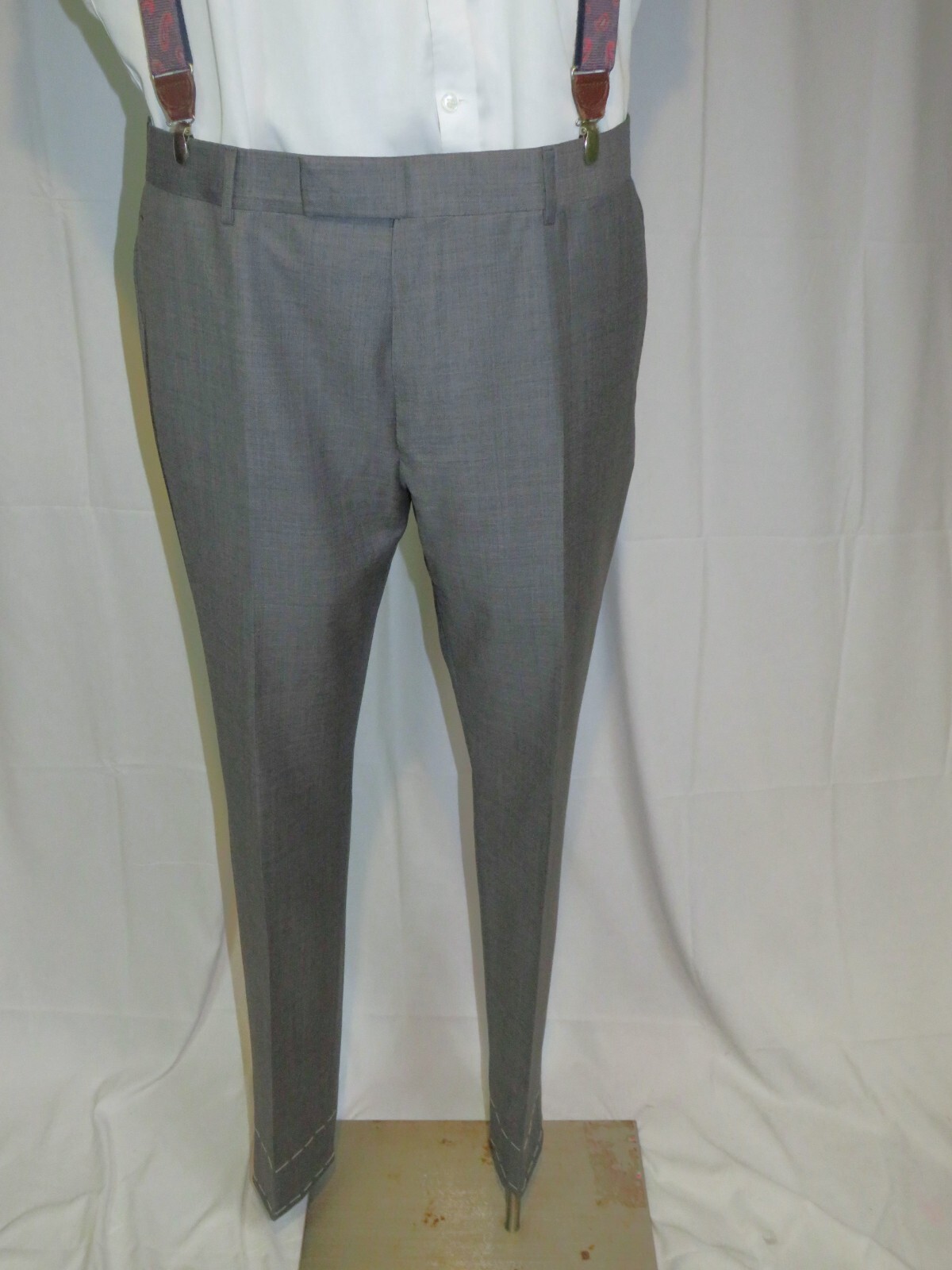 Dunhill x Zegna Mayfair Fit Solid Gray Current Two Button Suit 46L NWT