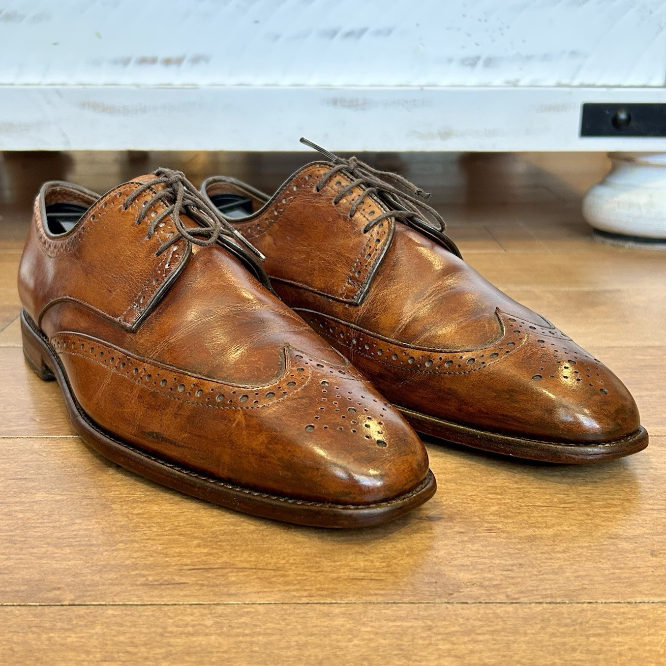 Allen Edmonds Bel Air Wingtip Mens 10 D Brown Leather Brogue Oxford Shoes