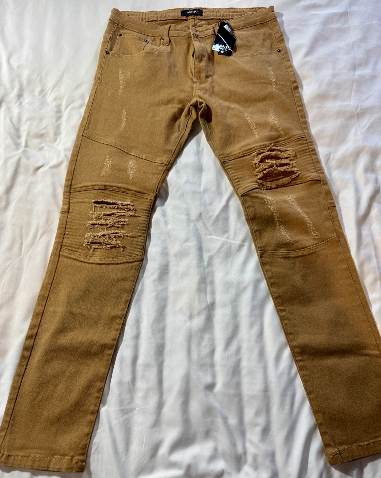 Men’s Khaki Destressed Jeans 36/34