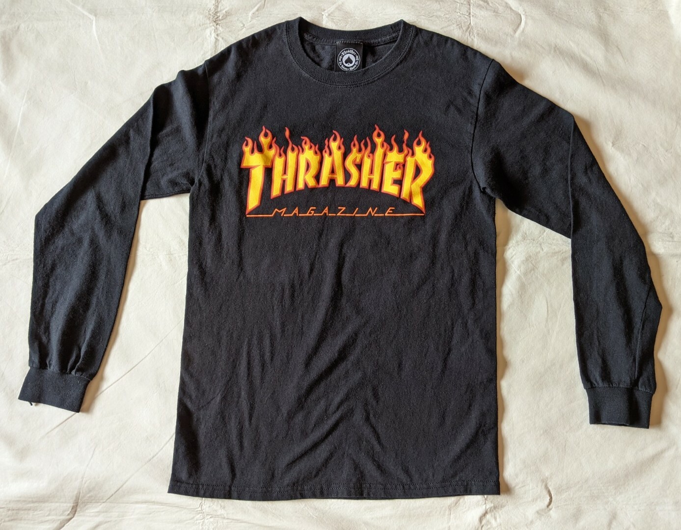 THRASHER MAGAZINE Small Black LONG SLEEVE T SHIRT Skateboard Hypebeast Supreme