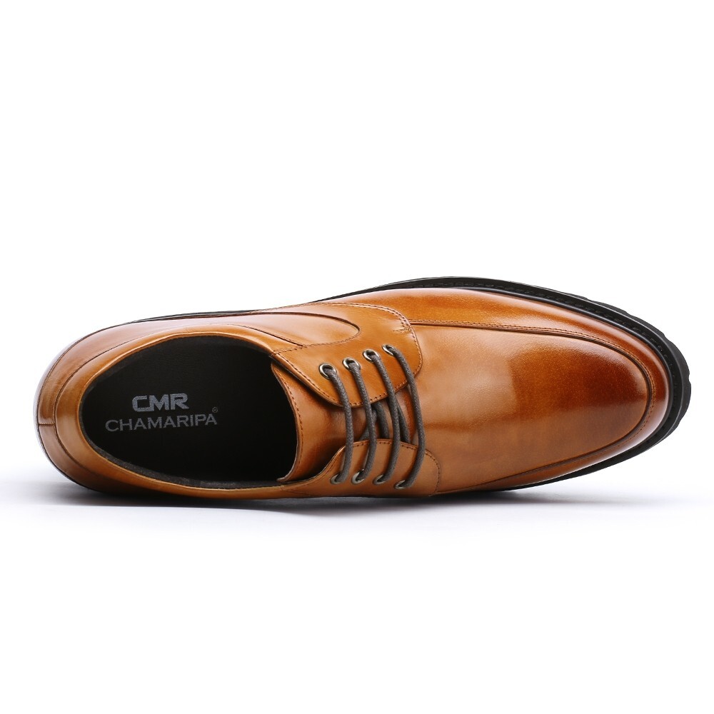 US9 CHAMARIPA Elevator Shoes 13cm/5 inches Men brown Oxford height heels Shoes